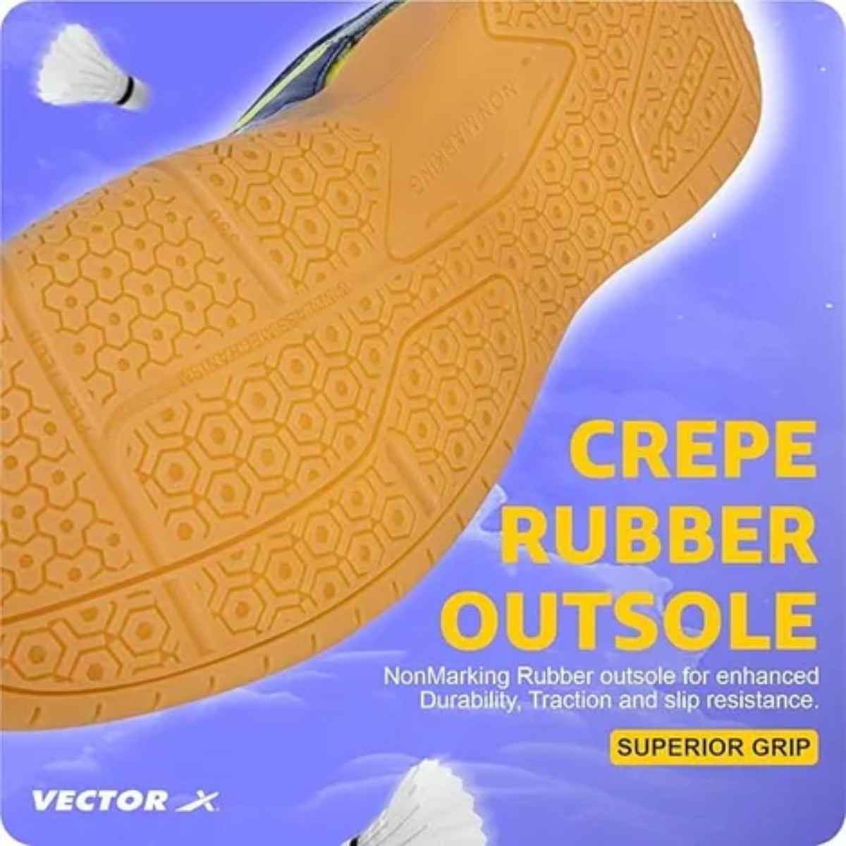 Vector X Ranger 7.0 Power Badminton Shoes for Men (Navy-Green, 7) | UK7