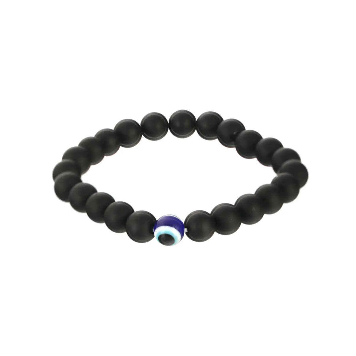 Bold By Priyaasi Black Evil Eye Beaded Bracelet For Men