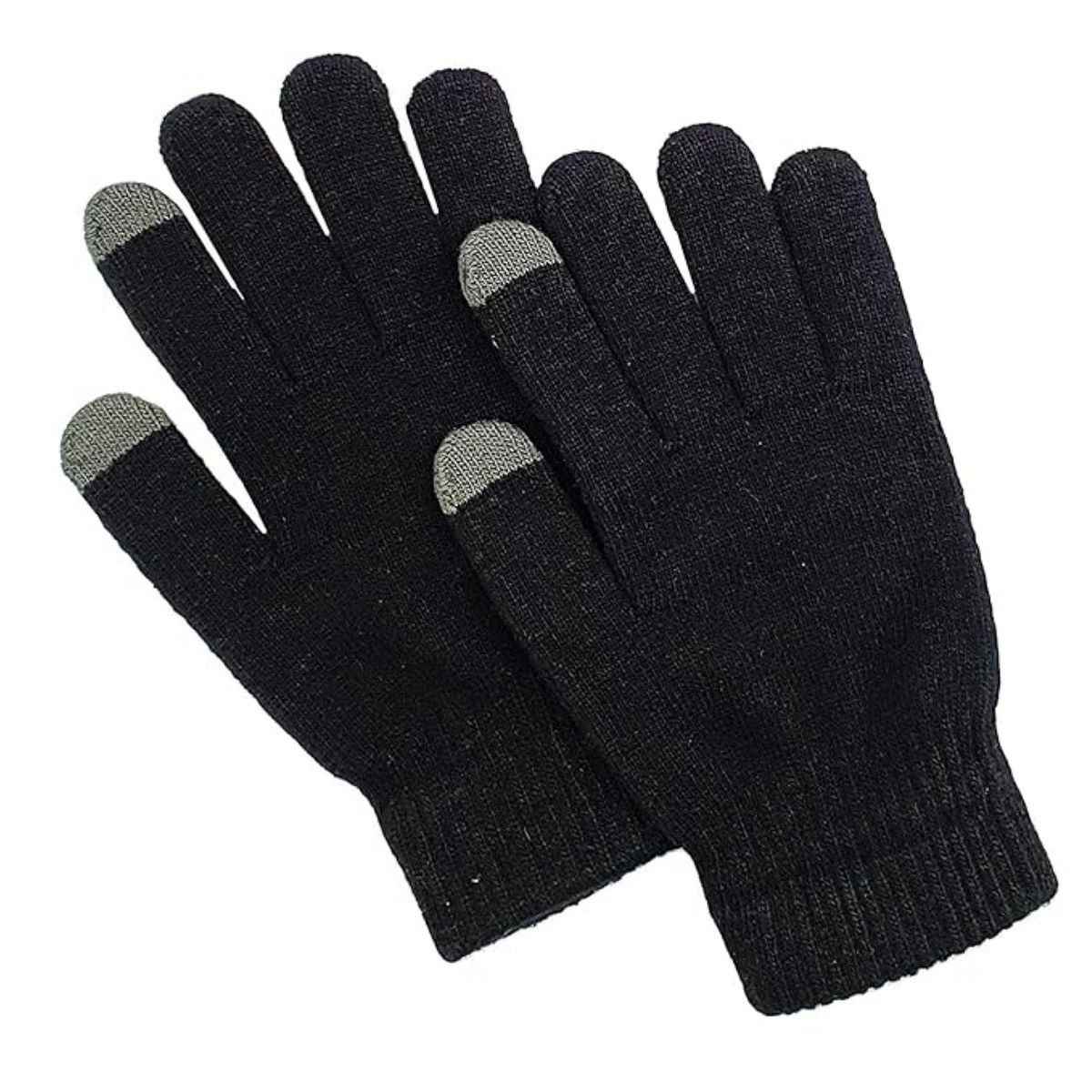 Infispace Winter Woolen Finger Gloves with Touchscreen Tips | Black