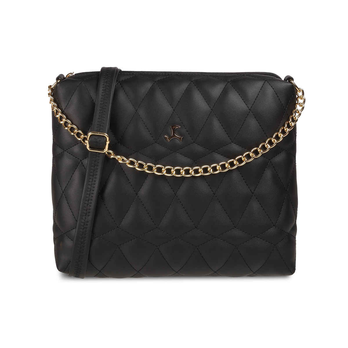 Mochi Black Synthetic Sling Bag for Women | 66-7673-11