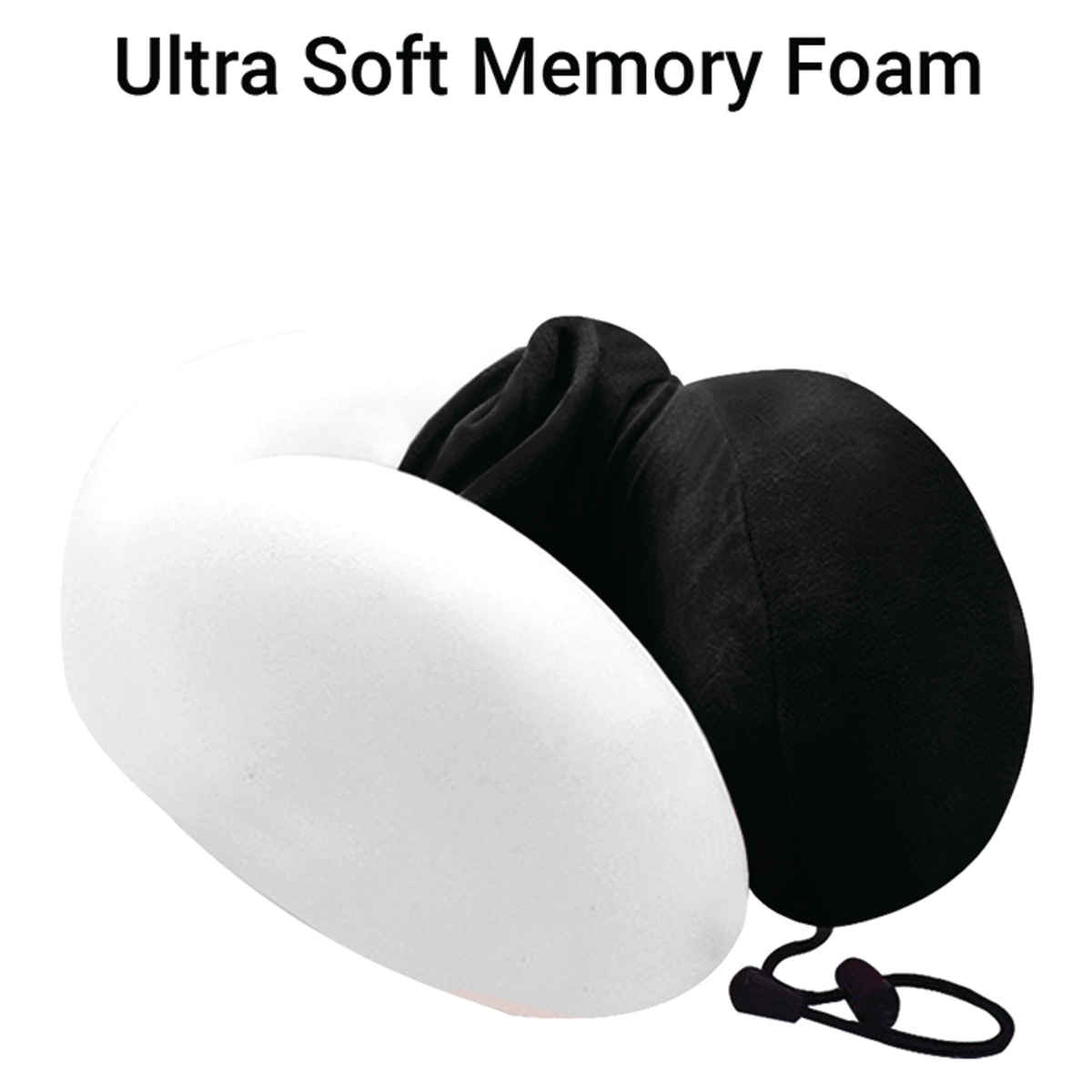 Billebon Unisex Memory Foam Neck Pillow | Black - One Size