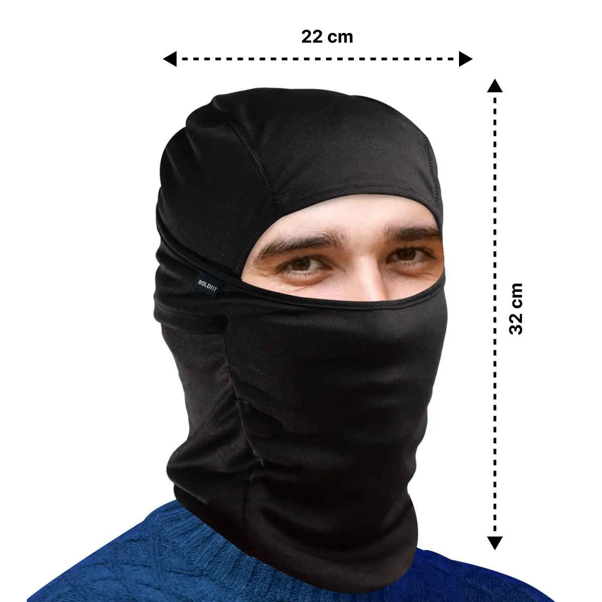 Boldfit Balaclava Black Face Mask For Travel, For Riding & Travel - Black