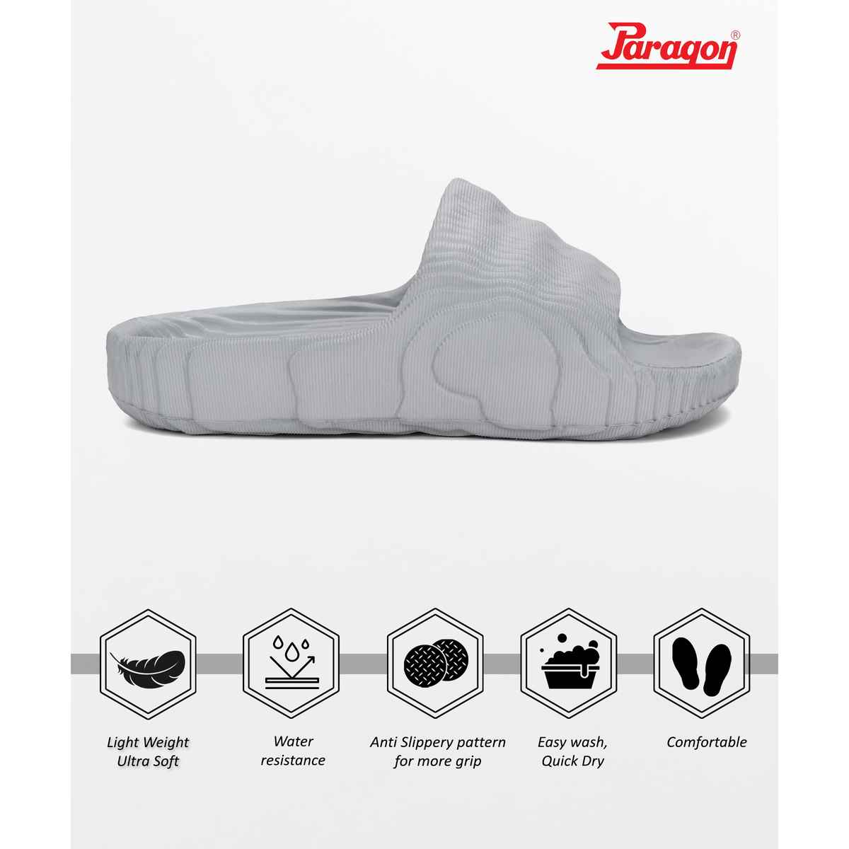 Paragon Men's Grey Eva Slippers K10913G UK 8