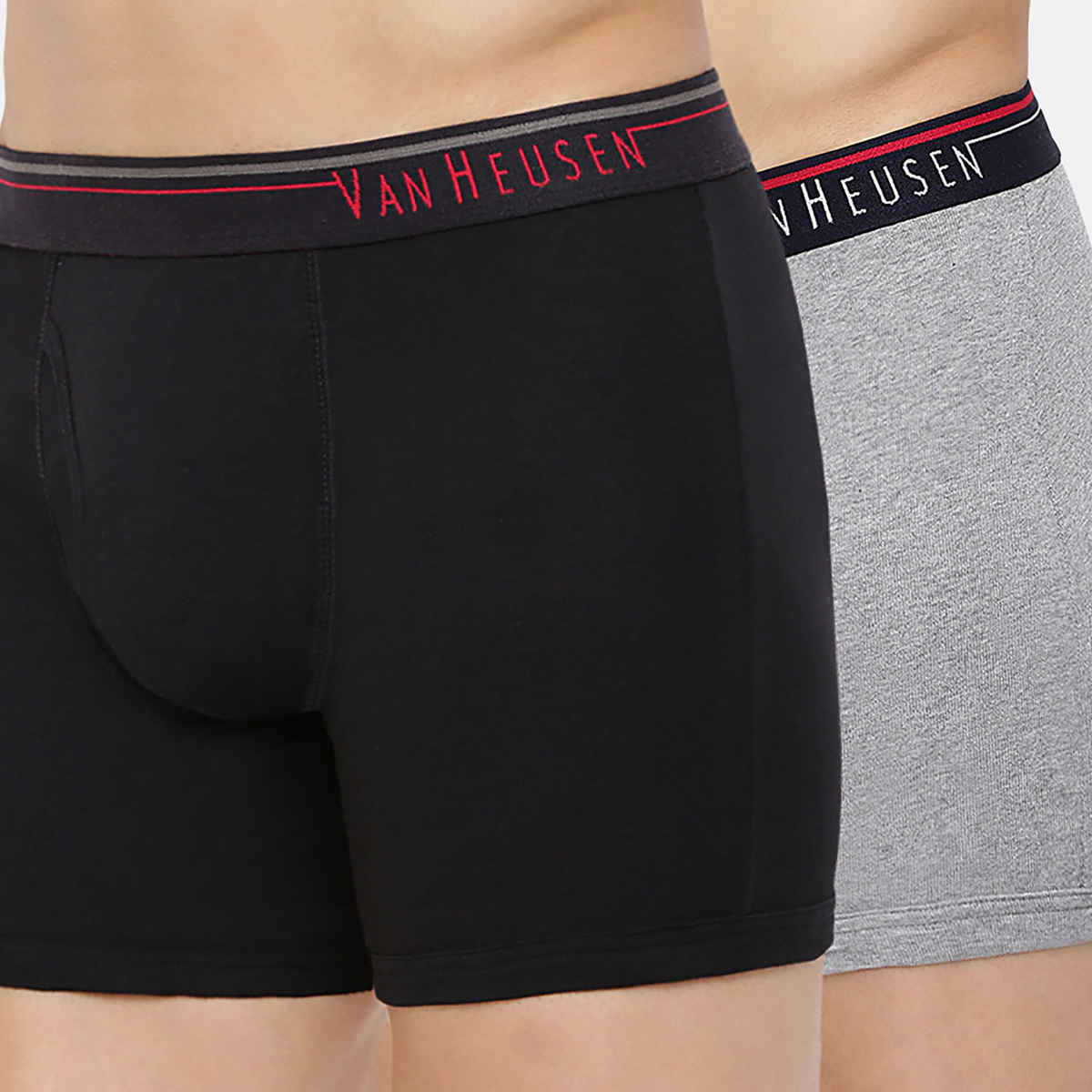 Van Heusen Men Pack Of 2 Anti Bacterial & Colour Fresh Boxer Briefs |Pure Black,Grey Mel-M