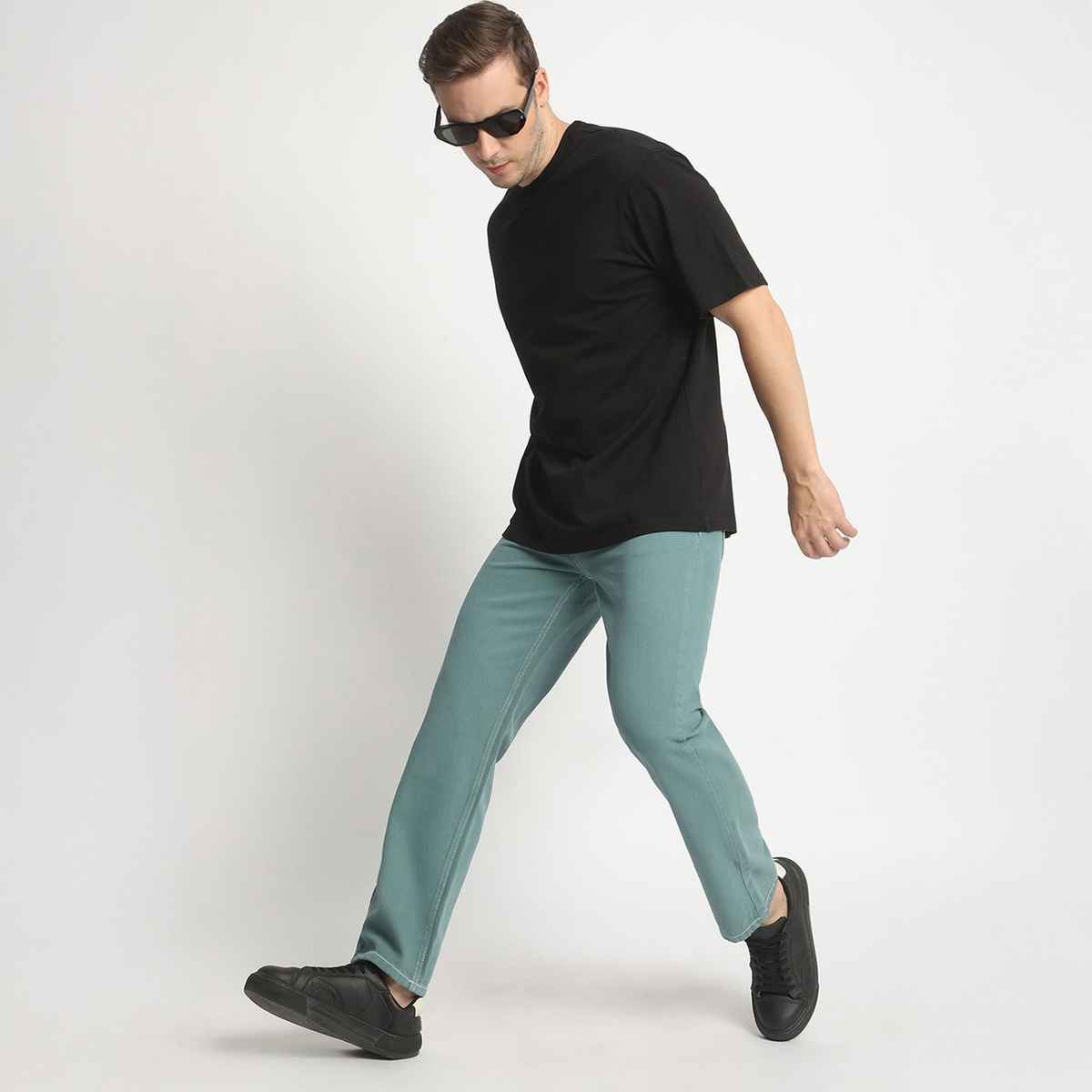 Bene Kleed Men's Relax Fit Jeans | Teal Green - 30