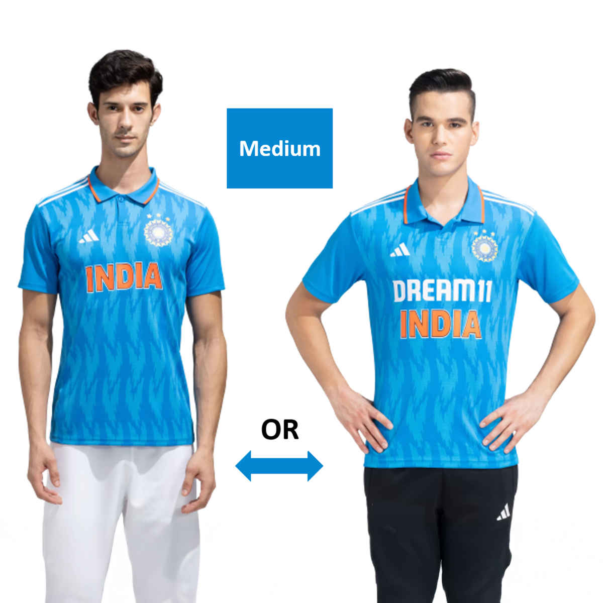 Adidas India Cricket ODI Fan Men's 100% Recycled Polyester Jersey - M | AEROREADY