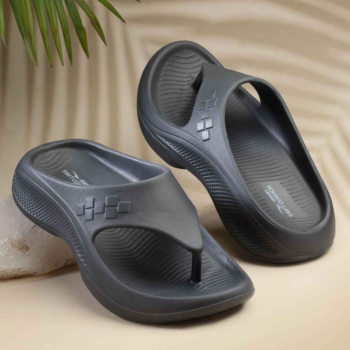 Asian Safari-01 Men Slippers Dark-Grey (Size-10)
