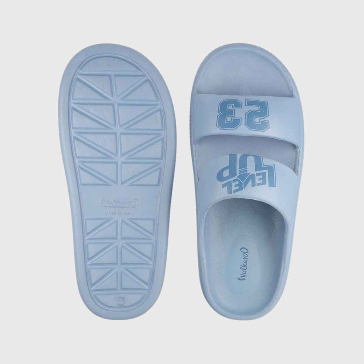 Walkaroo Men's Daily Wear Comfort Sandals - WC8711 Aqua Blue | UK7