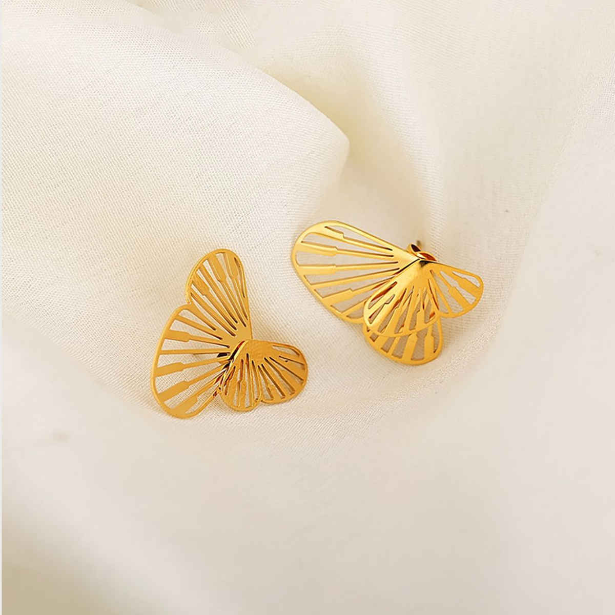 Palmonas Butterfly Wing Stud Earrings For Womens | Waterproof And Anti-Tarnish