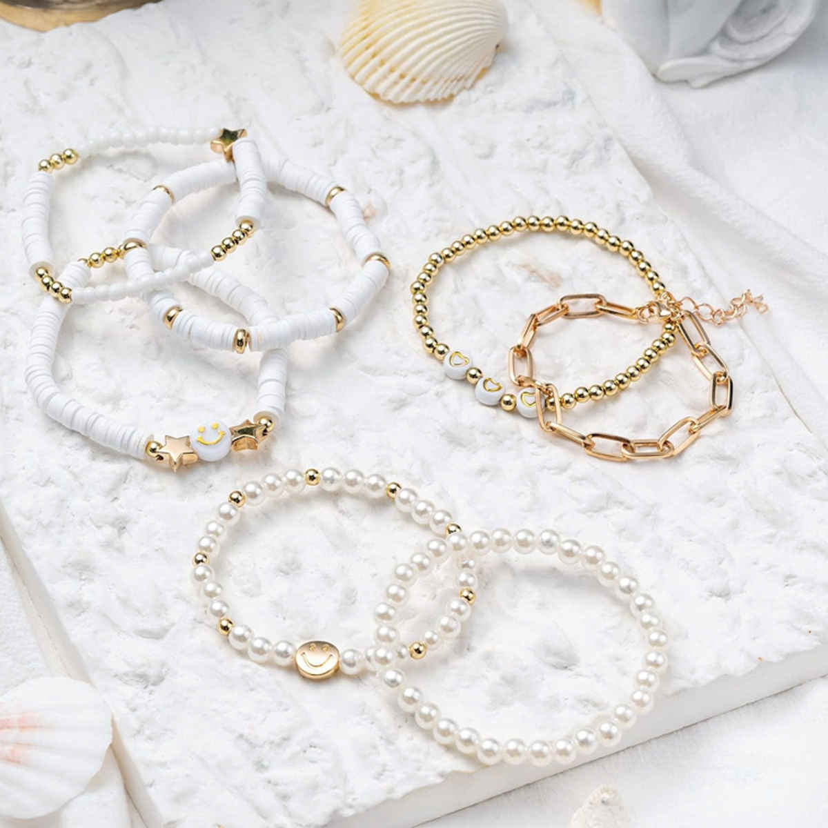 Shining Diva Fashion Stylish Multilayer Boho Bohemian Bangle Bracelet for Women and Girls | 15877b