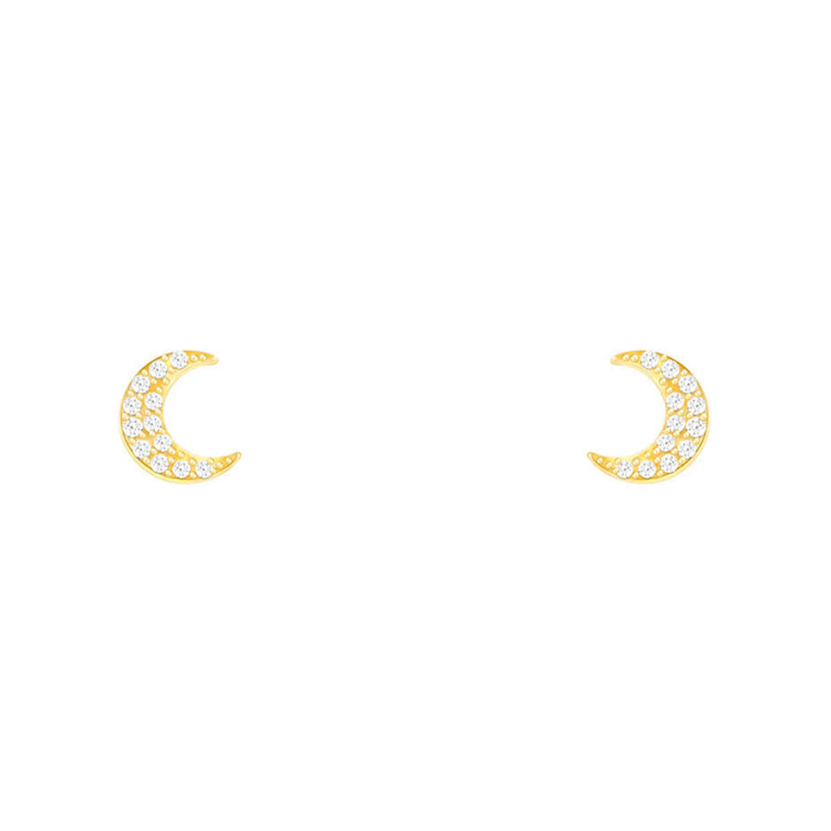 GIVA Golden Crescent Zircon Earrings