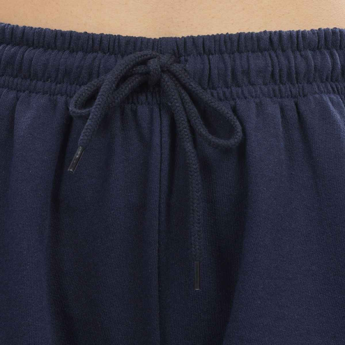 Springman Solid Blue Shorts With Elastic & Drawstring For Women | S