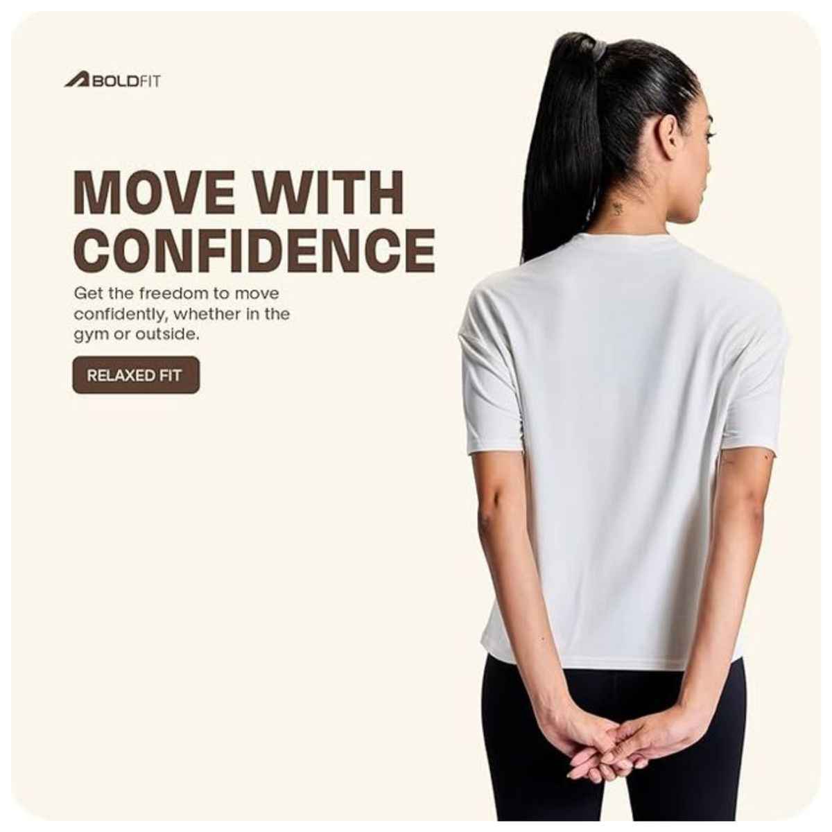 Boldfit Women's Cropped Training Tee Gym T-shirt | White - L