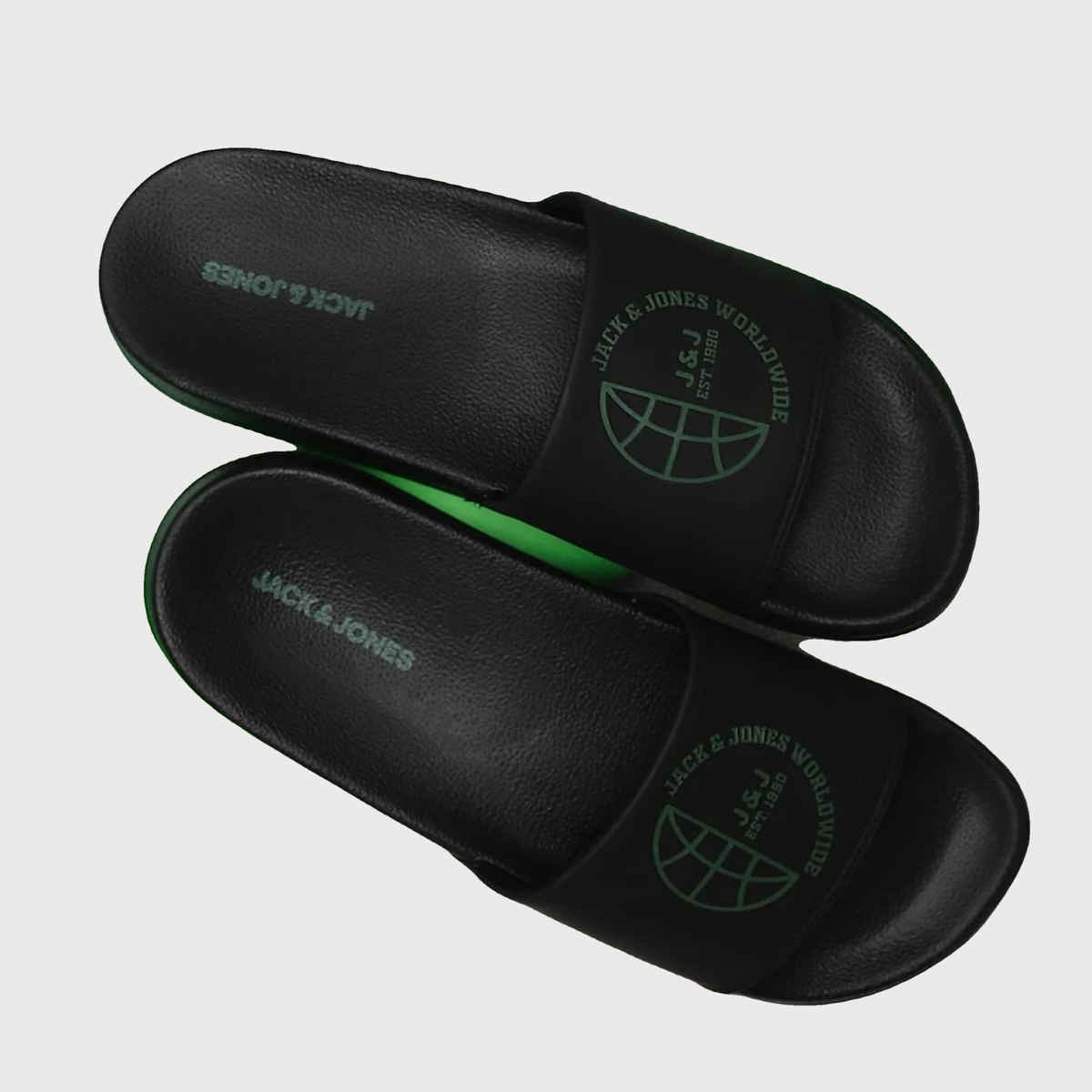 Jack & Jone Sizes Pool Sliders | Jet Black - 44