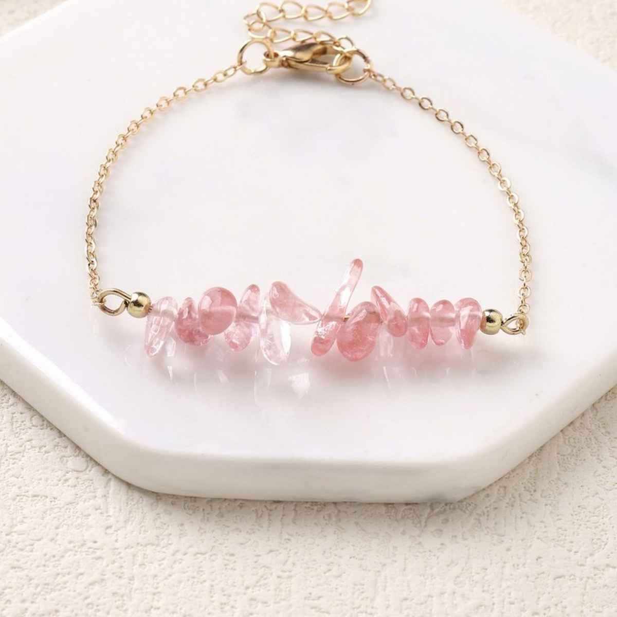 SALTY Bond Of Positive Energy Bracelet for Women and Girls| Anti-Tarnish | Gold and Pink