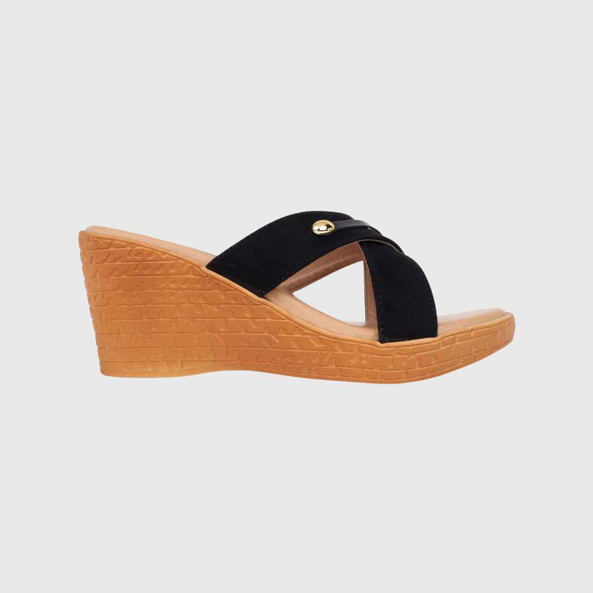 Trase Casual Wedges Heels Sandals For Women - Black | 6 UK