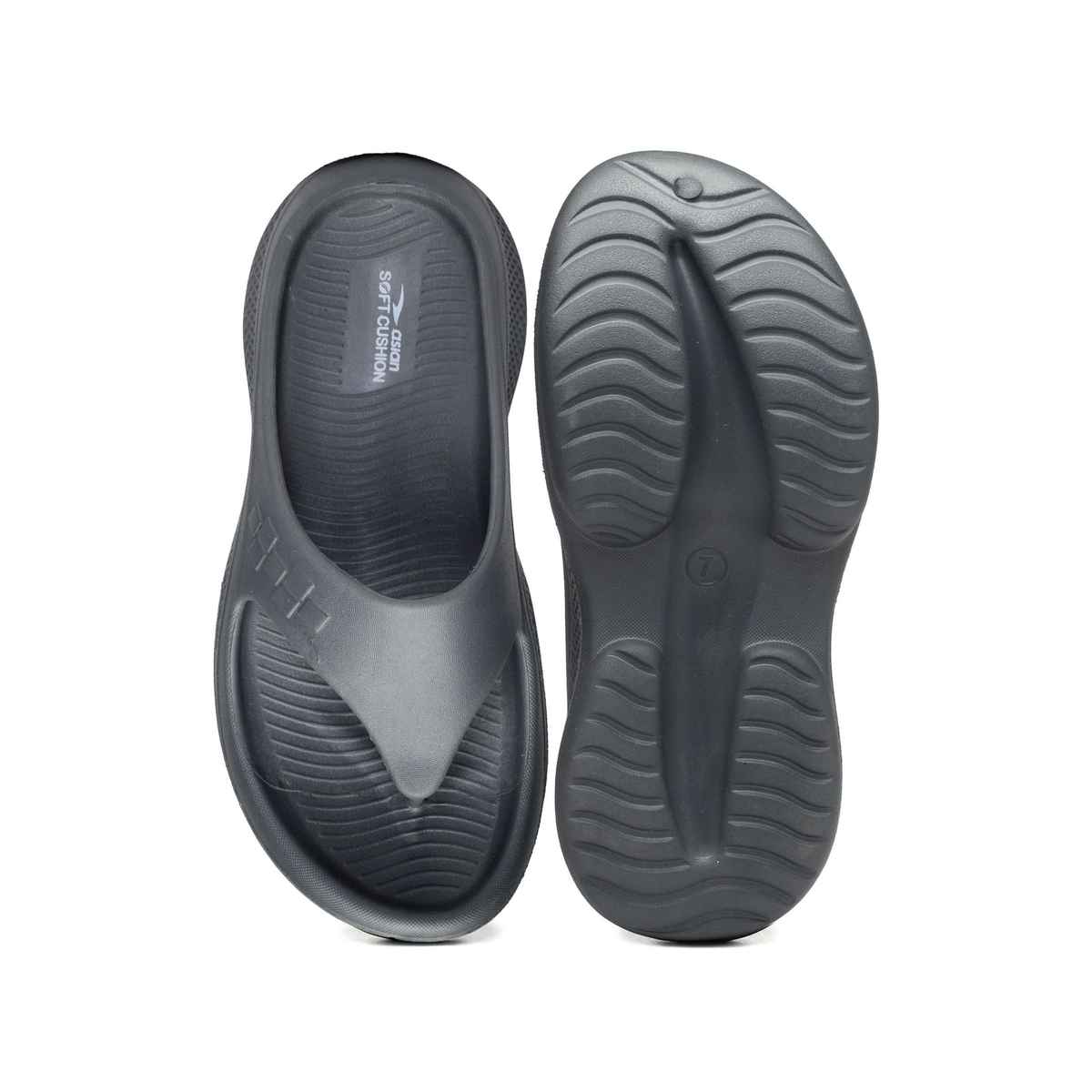 Asian Safari-01 Men Slippers Dark-Grey (Size-10)