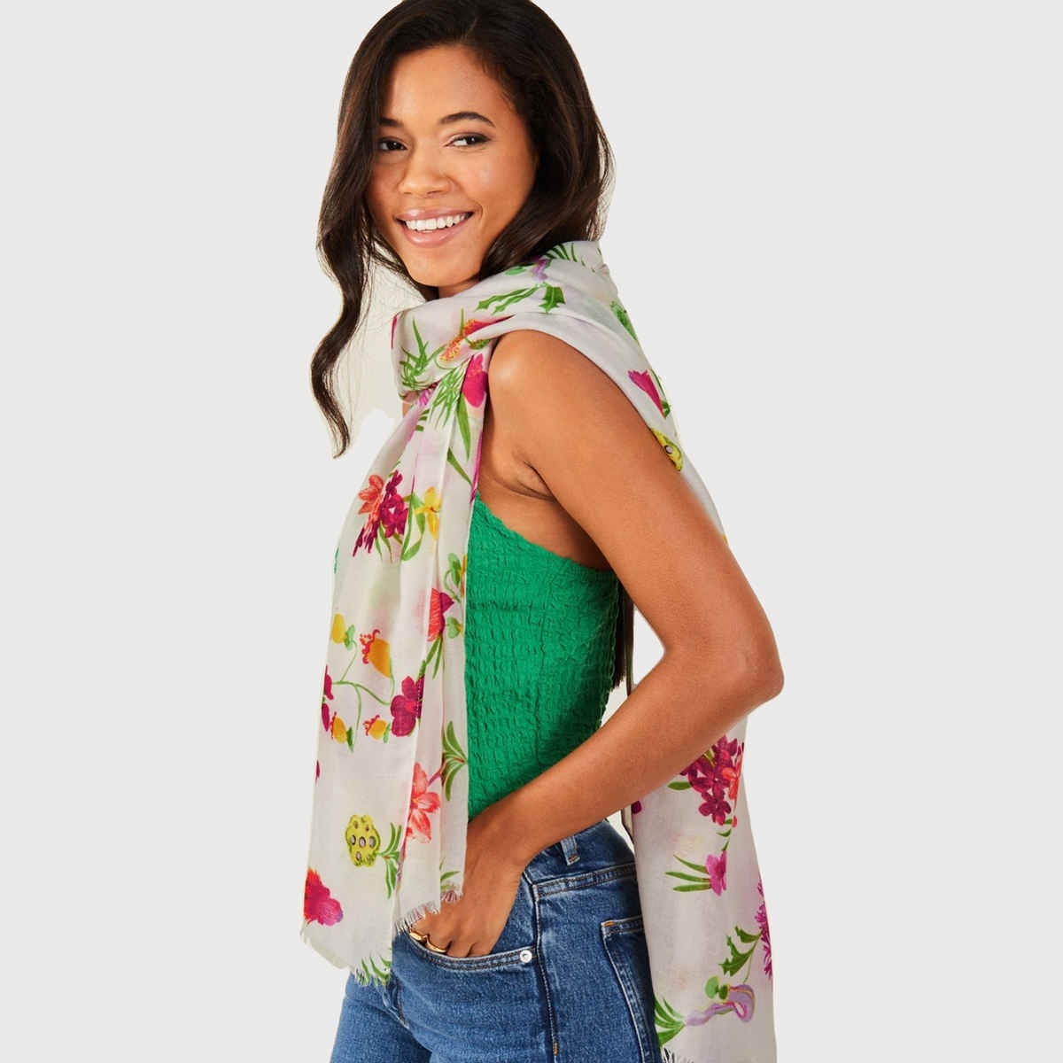 Accessorize London Women's Wild Flower Print Scarf | Multicolorcolour