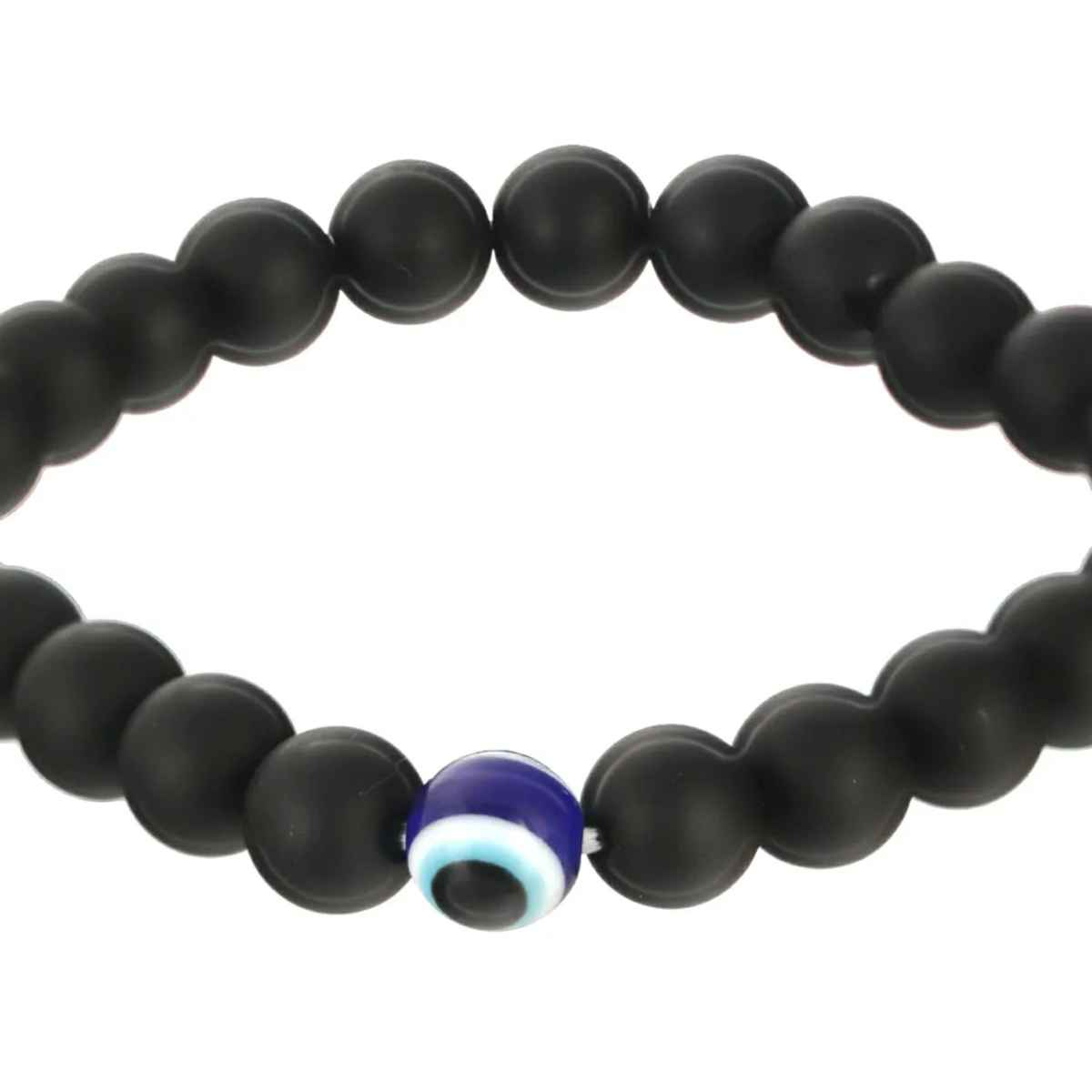 Bold By Priyaasi Black Evil Eye Beaded Bracelet For Men