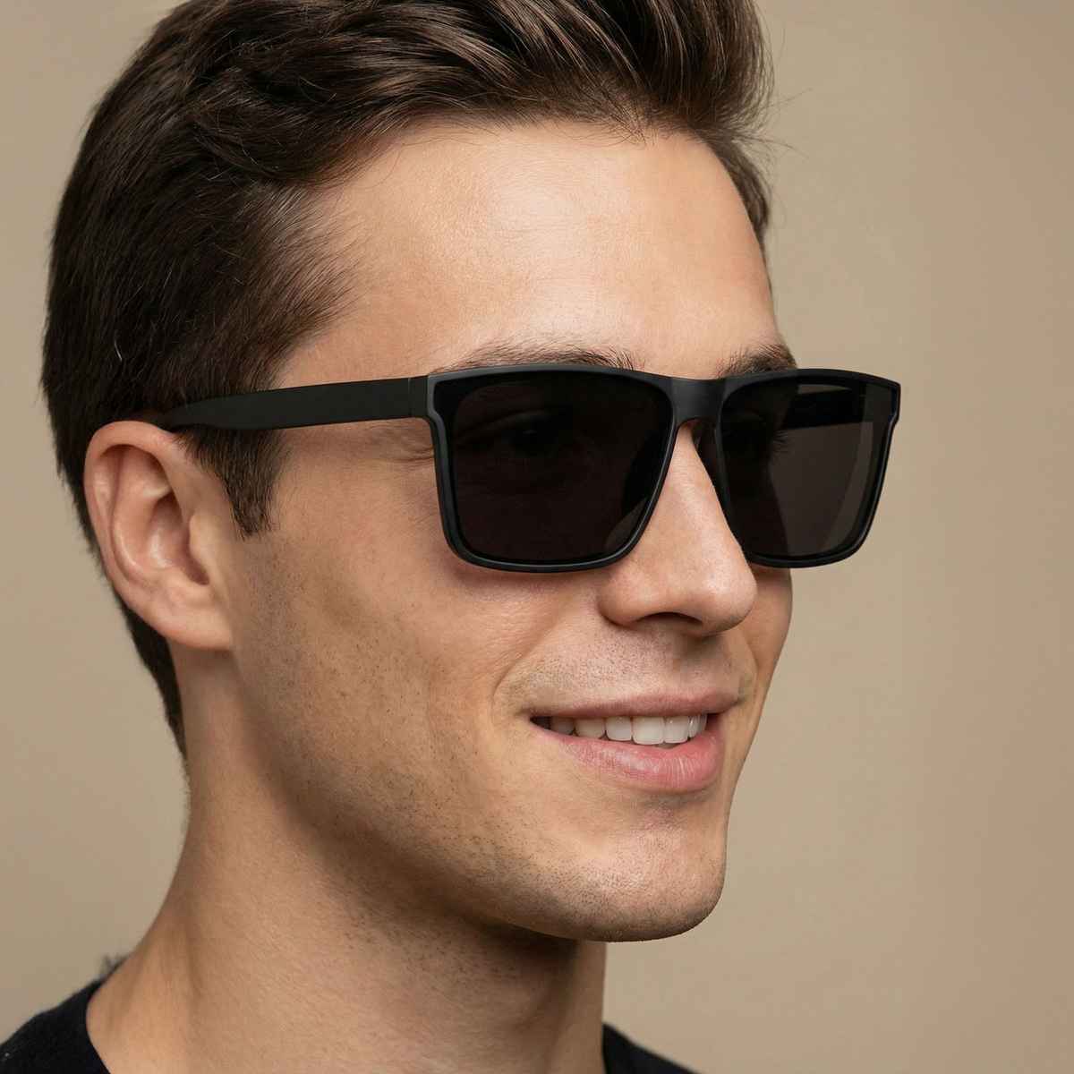 NuVew Unisex Wayfarer Sunglasses | Black | Medium
