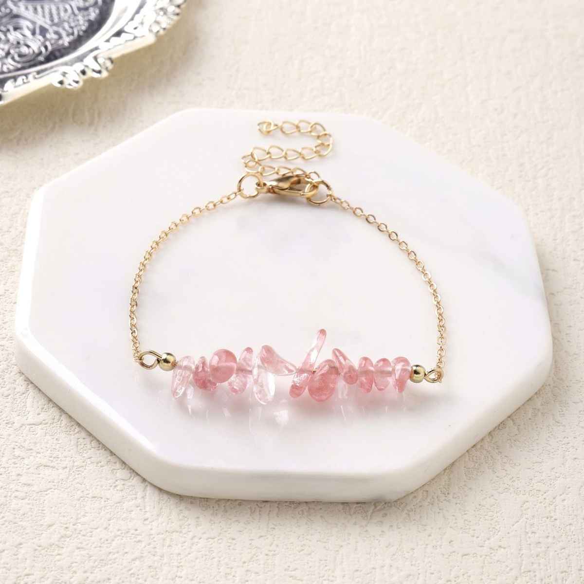 SALTY Bond Of Positive Energy Bracelet for Women and Girls| Anti-Tarnish | Gold and Pink