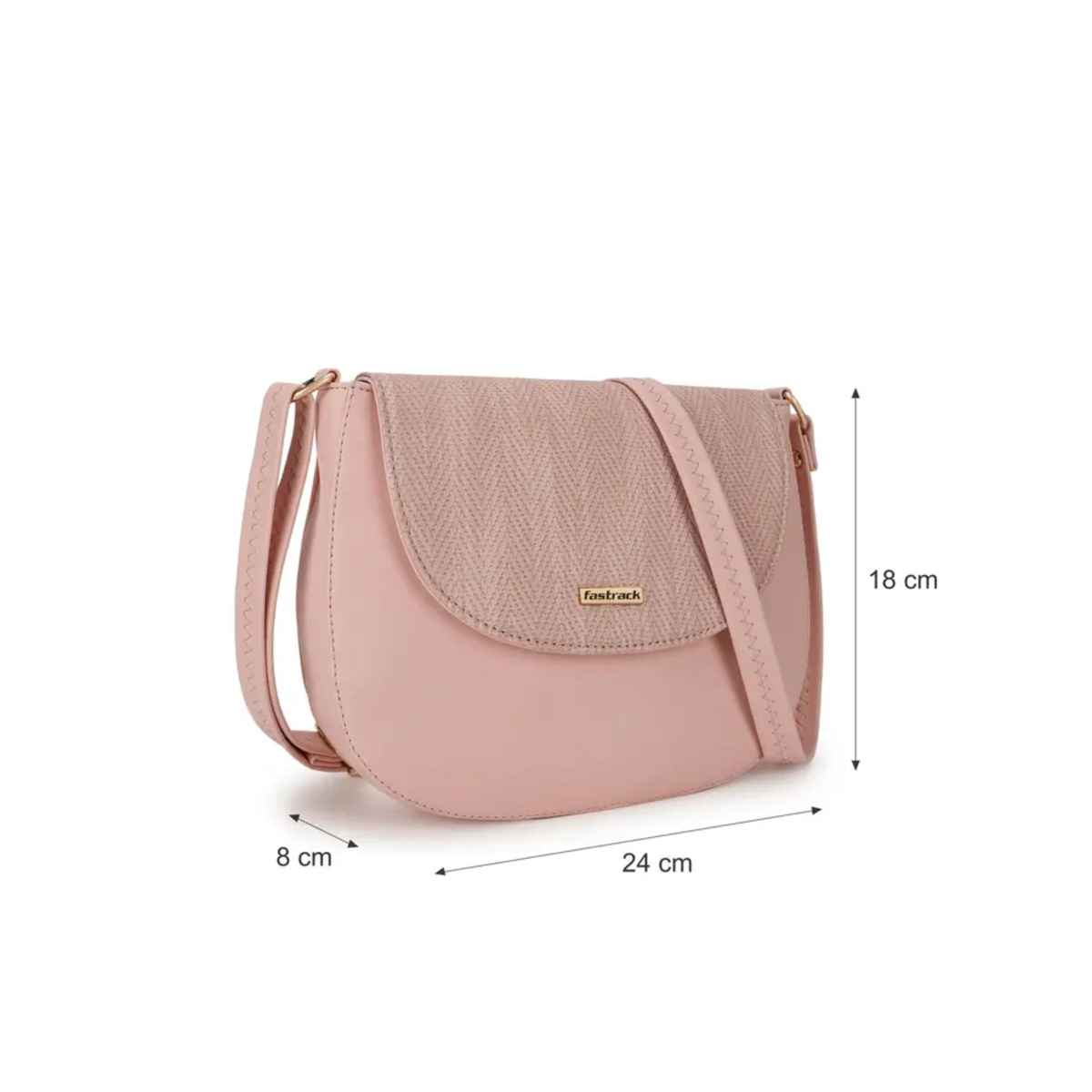 Fastrack Women's Structured Sling Bag | Pink