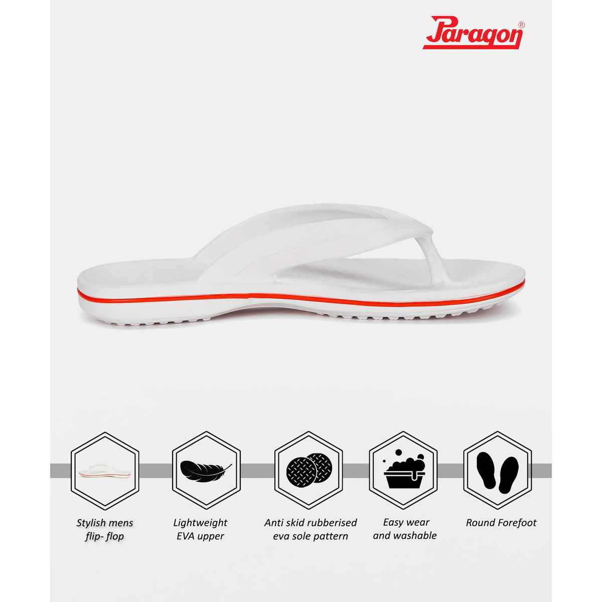 Paragon Men's White Eva Slippers EVK1129G UK 6