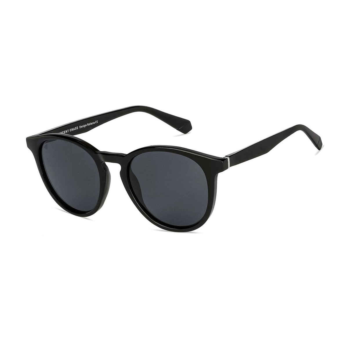 Vincent Chase By Lenskart Unisex Metal Round Sunglasses | Black - M