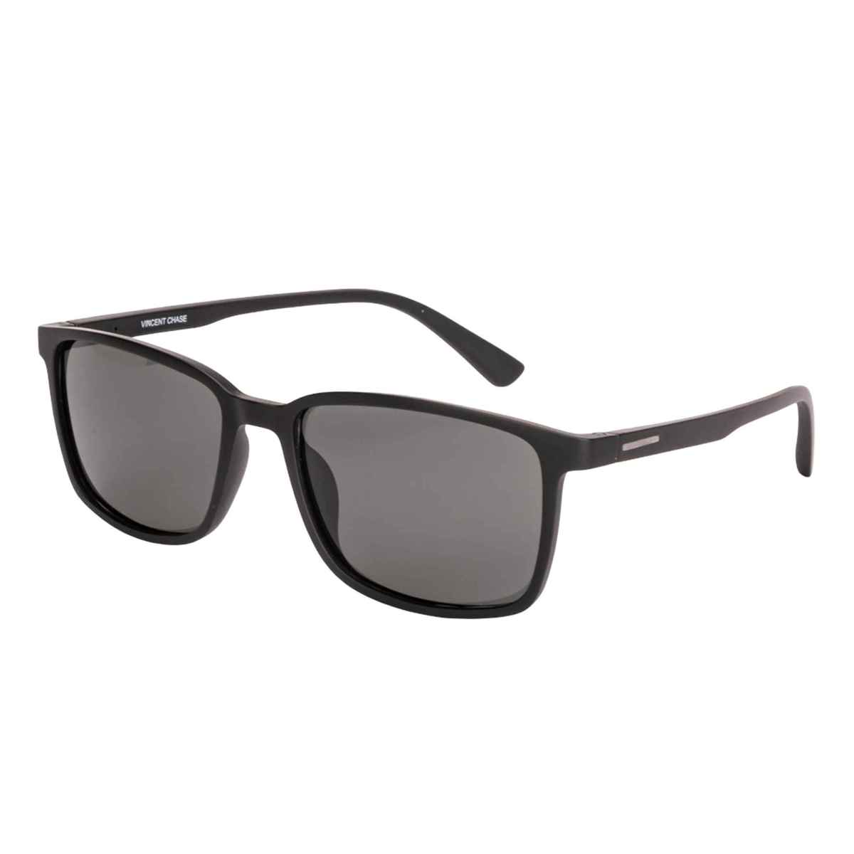 Vincent Chase Unisex Polarized & UV protected Sunglasses| Large | Black & Green - 140 mm