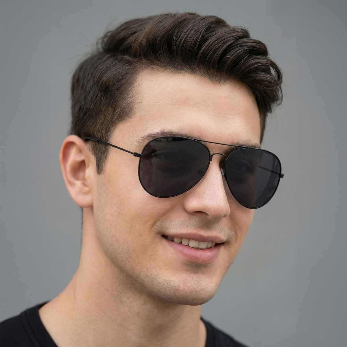 NuVew Unisex Aviator Sunglasses | Black | Large