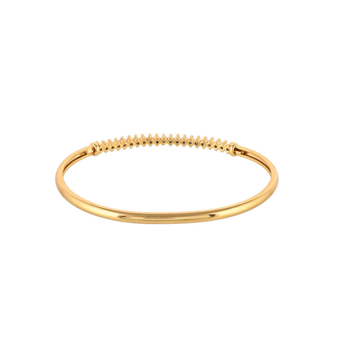 Voylla Sparkling Elegance Round Cut CZ Adorned Gold Plated Brass Bracelet