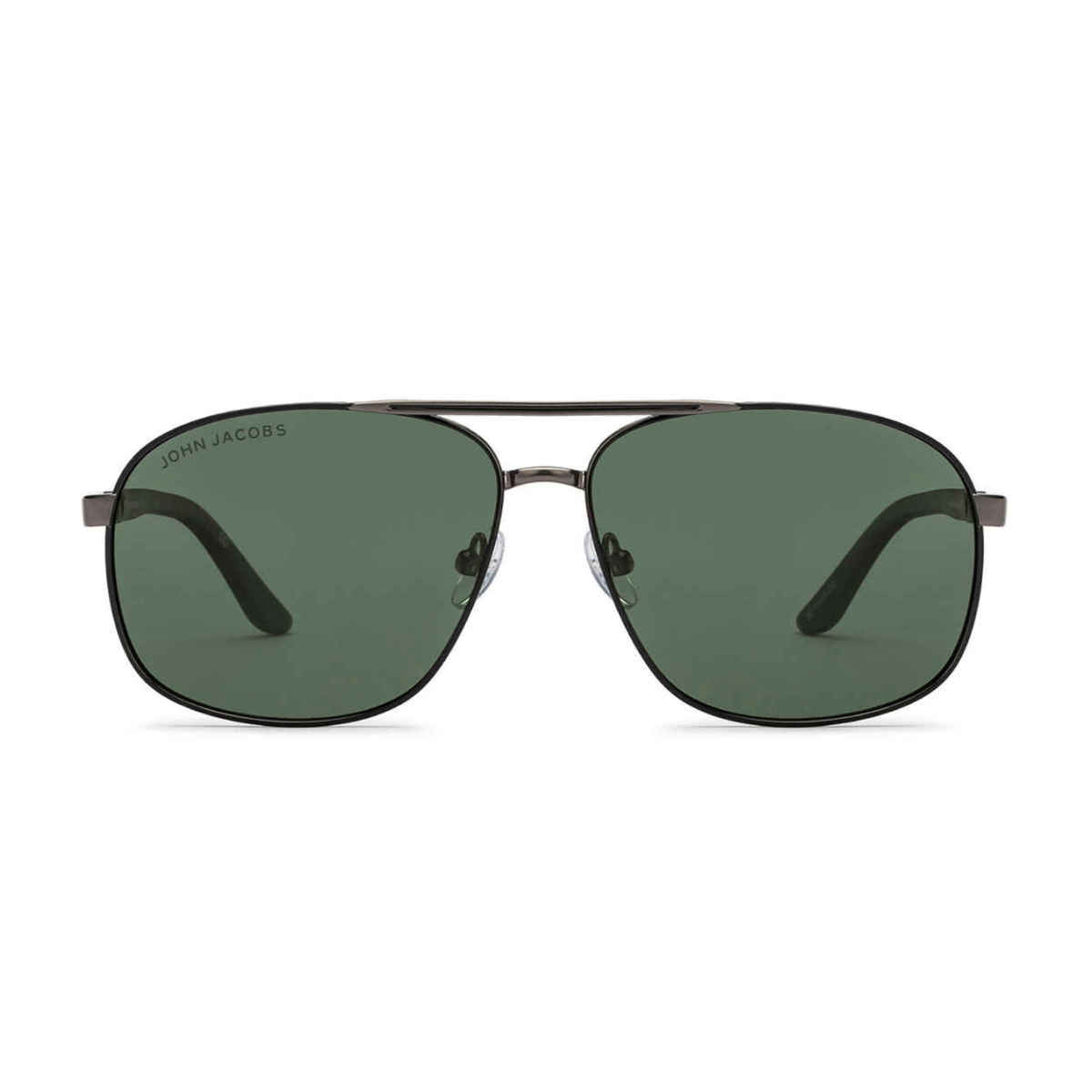 John Jacobs By Lenskart Unisex Geometric Stainless Steel Sunglasses | Green - L