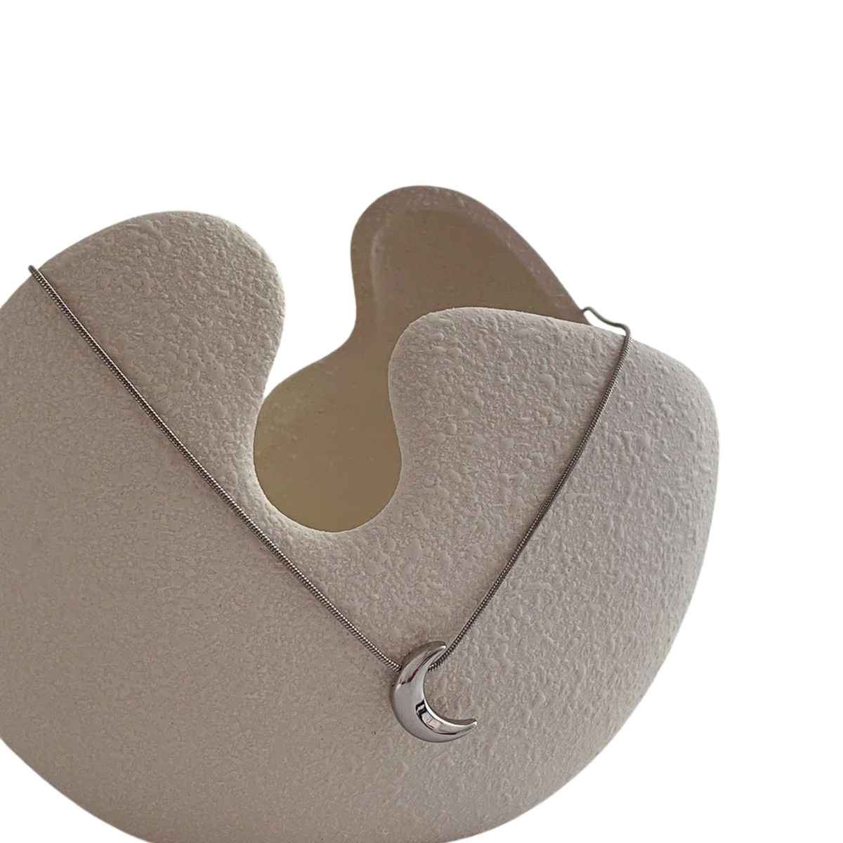 Just Lil Things Silver Crescent Moon Necklace | Jltn0689