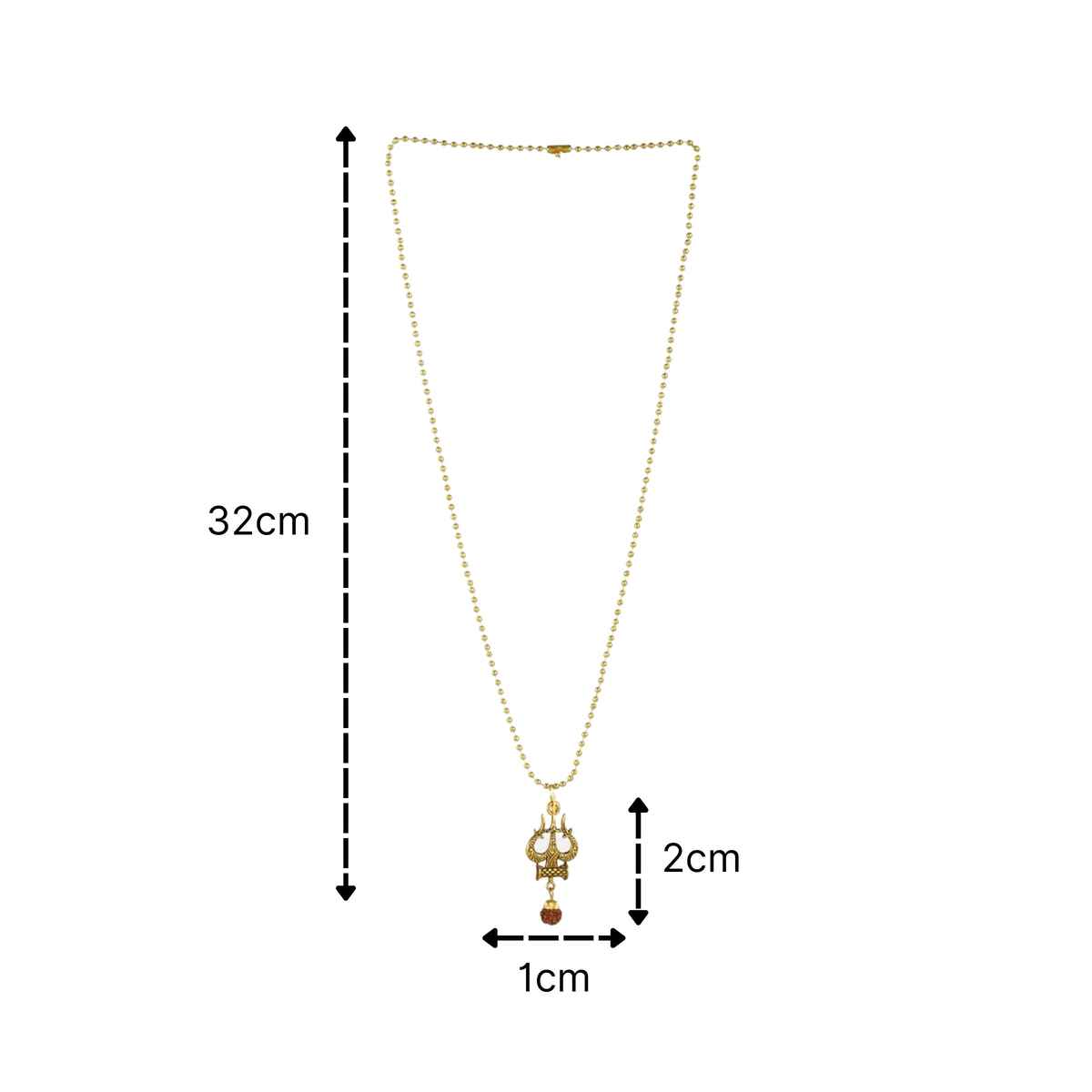 Priyaasi Bold By Priyaasi Rudraksh Trishul Gold-Plated Necklace For Men (Bd-Ch-10012)