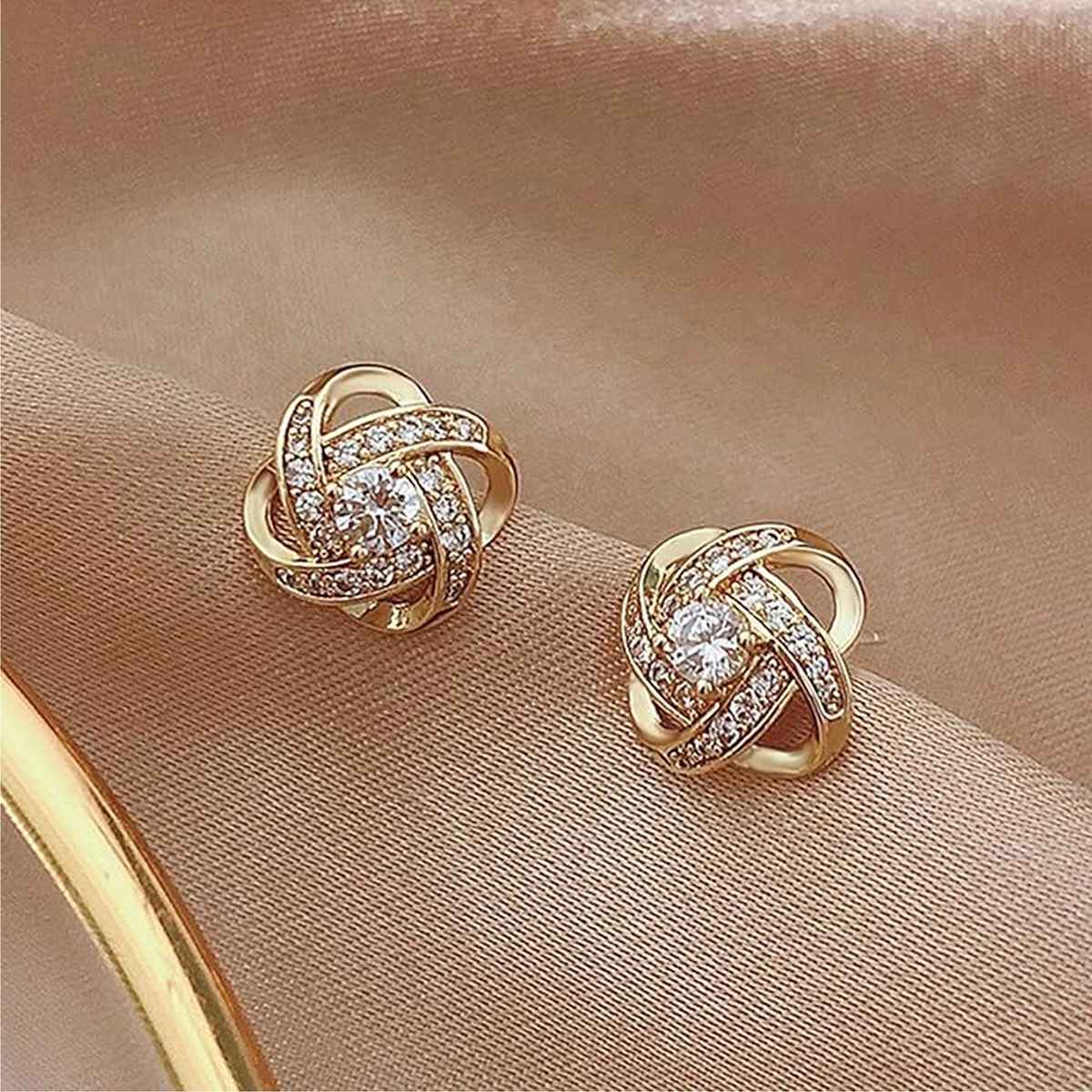 Just Lil Things Golden Eternity Knots Pin Earrings | jltz0021