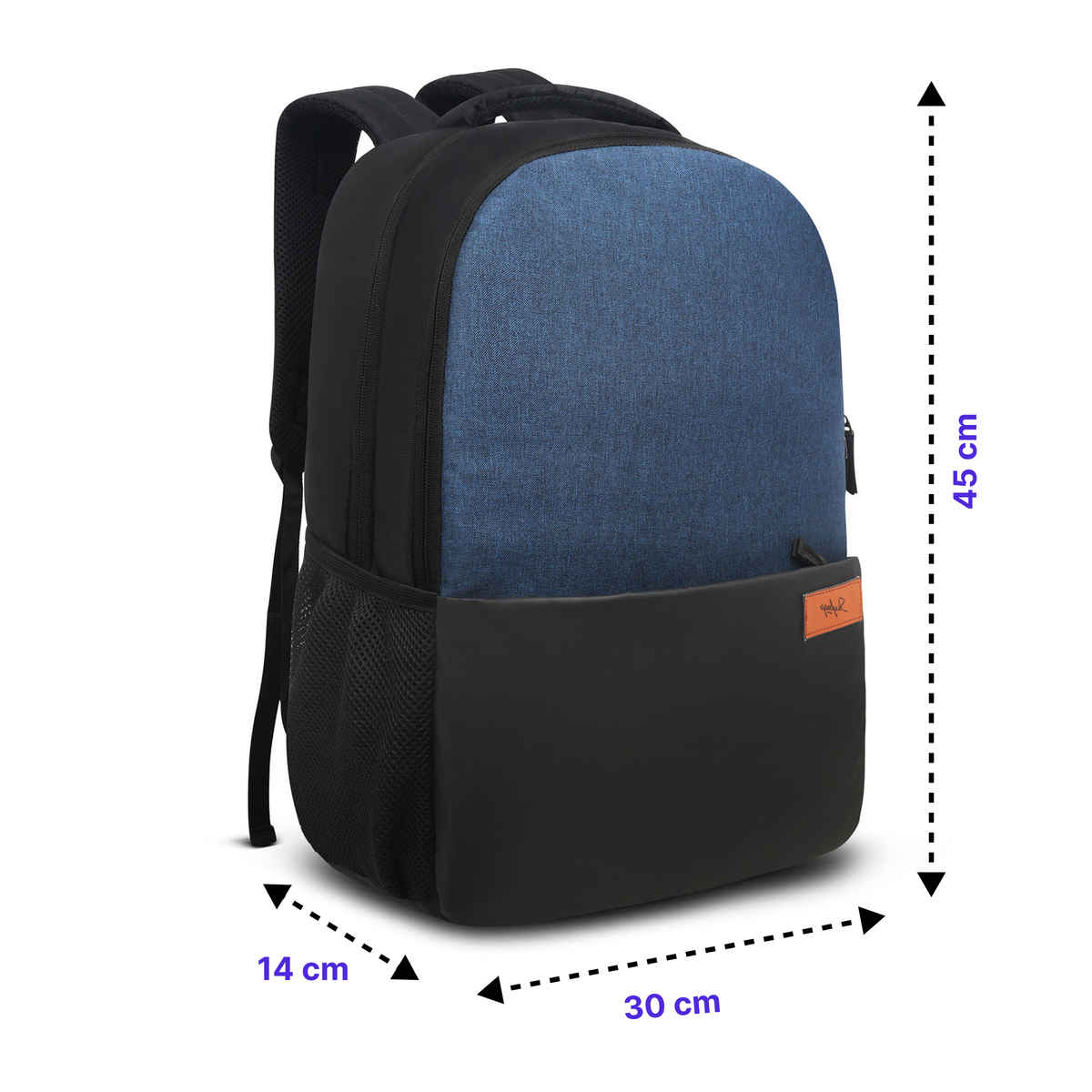 Skybags Unisex Solid Polyester 18L Padded Grab Handle Laptop Backpack | Black and Navy - 15.6 Inch