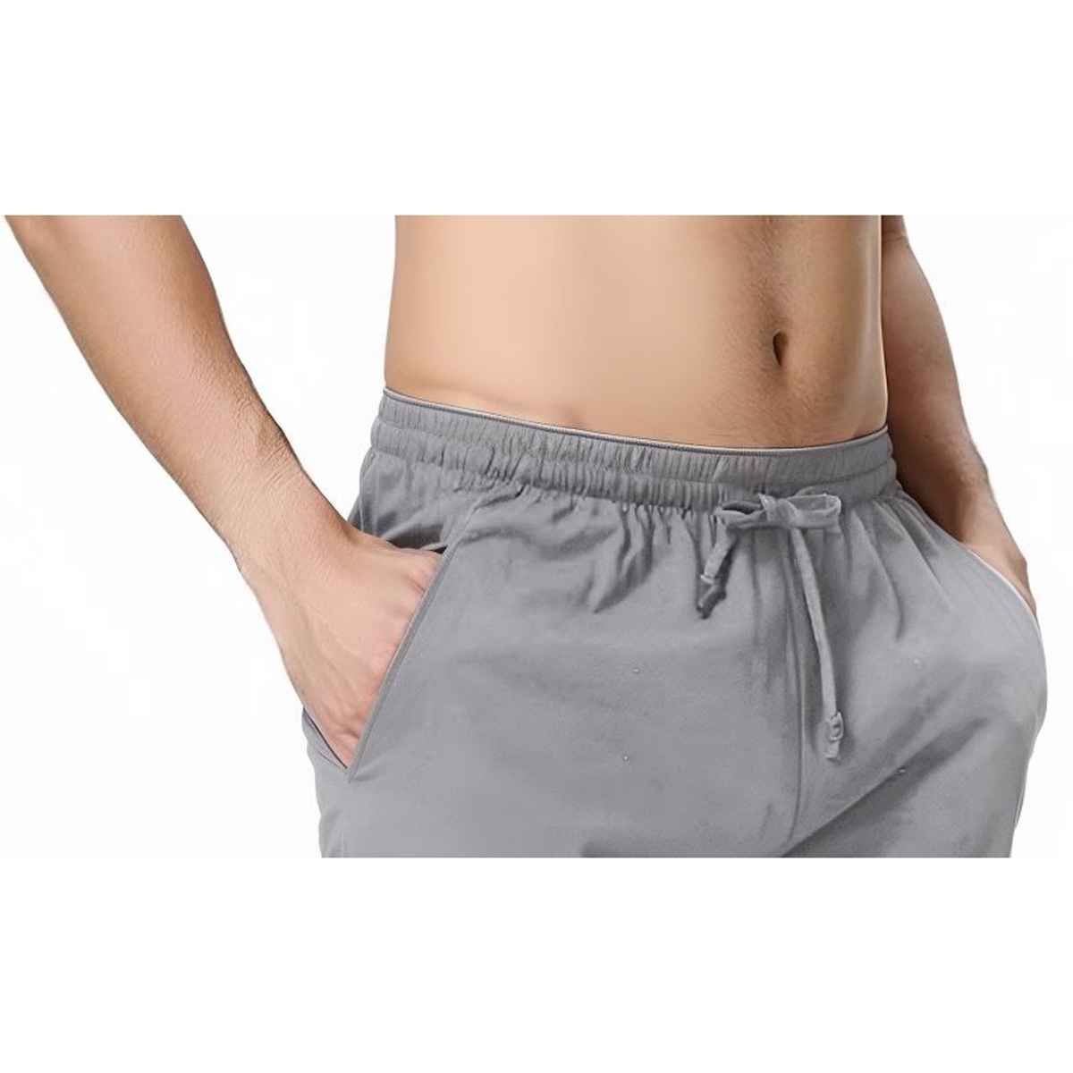 Springman Solid French Terry With Elastic & Drawstring Shorts For Men's | Grey | L