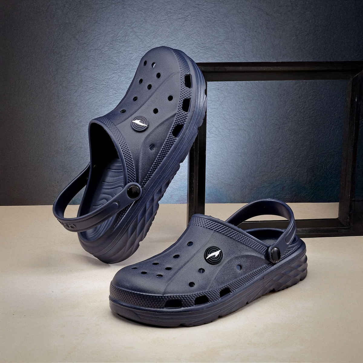 Asian Agc-14 Men Clogs Navy Blue (Size-9)