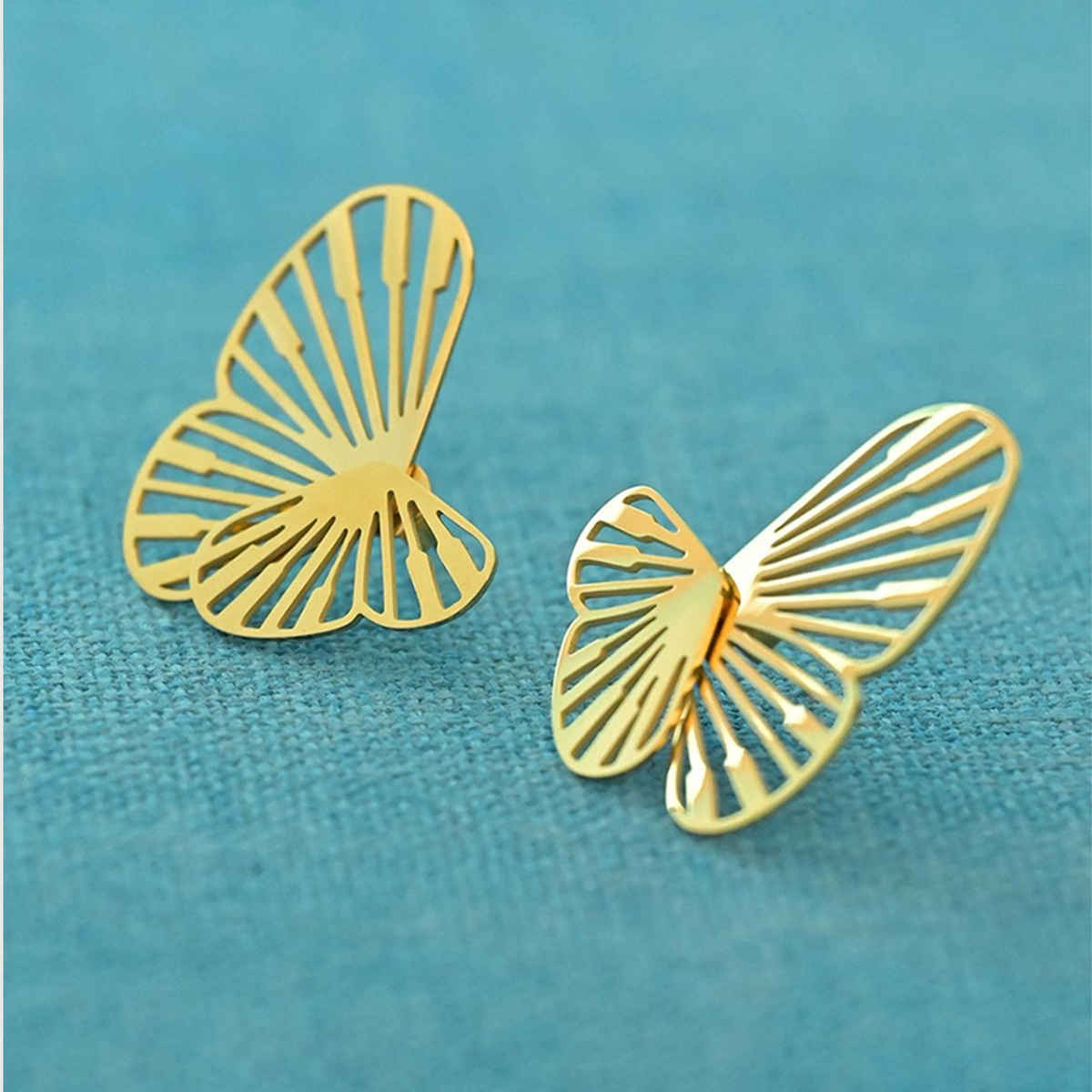 Palmonas Butterfly Wing Stud Earrings For Womens | Waterproof And Anti-Tarnish
