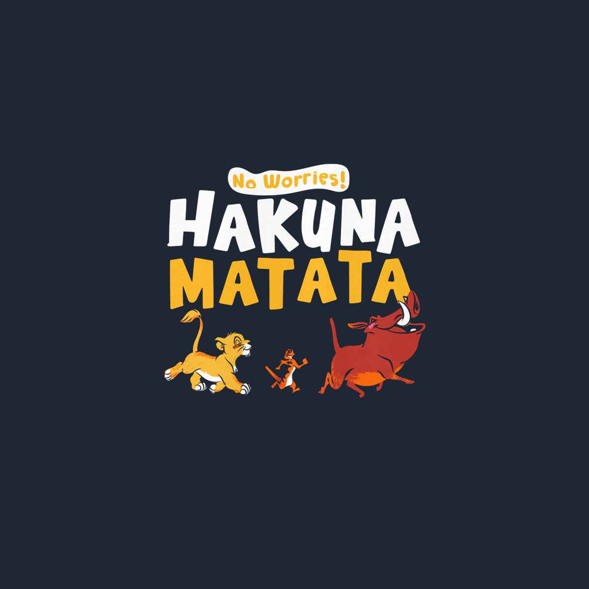 Bonorganik Men's Hakuna Matata Graphic Printed T-shirt | Navy - M