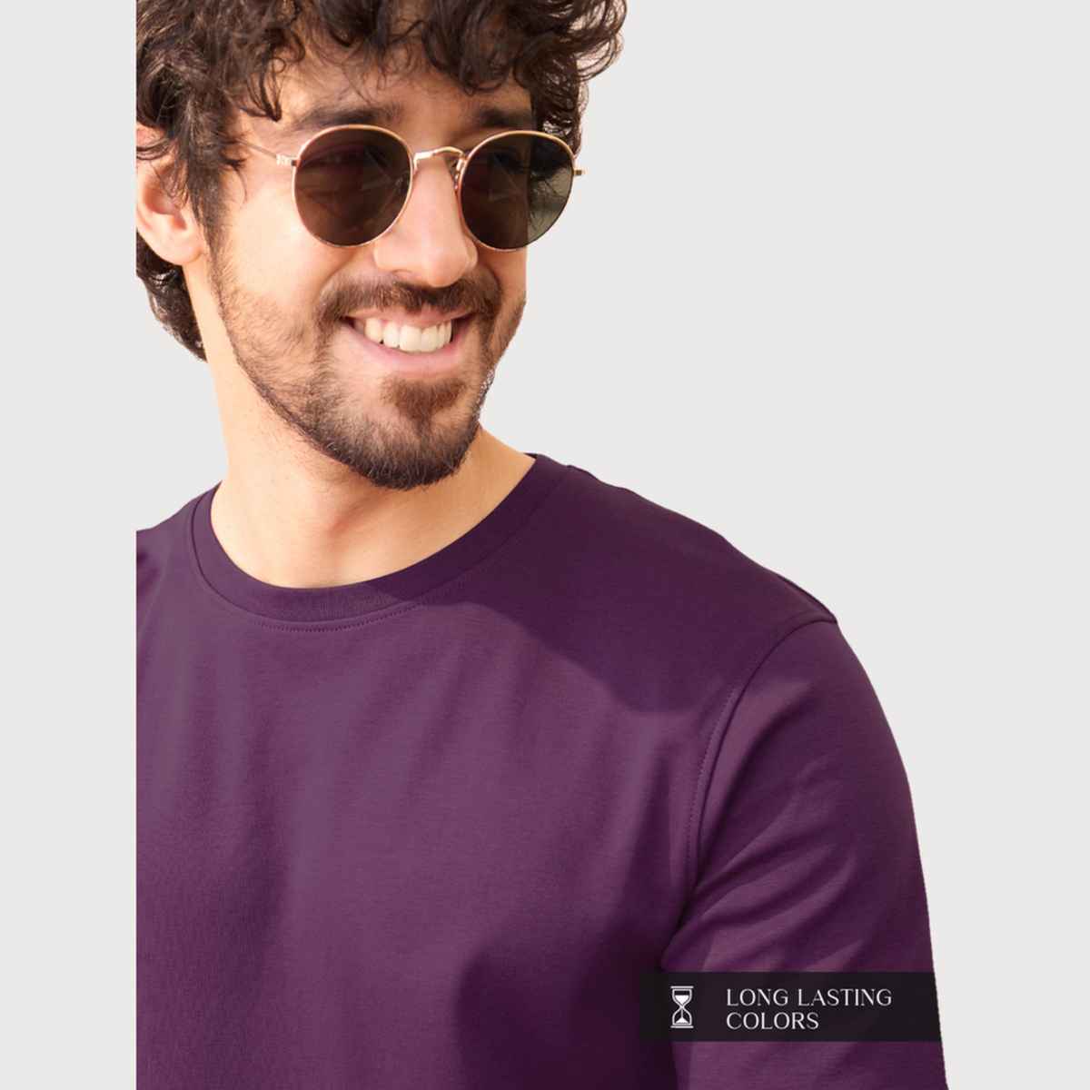 The Souled Store Men's Regular Supima | Deep Purple T Shirts | S