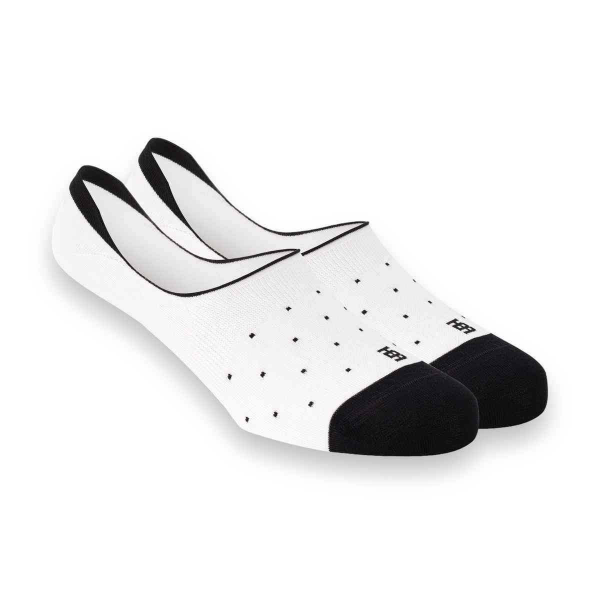 Socksoho Men's Scottish Lisle Cotton No Show Socks | Black and White - UK 7 - 11