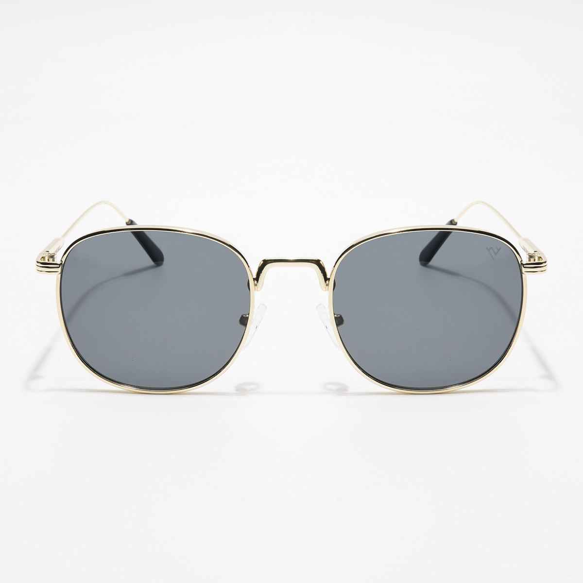 Voyage Unisex Geometric Metal Round Sunglasses | Black - One Size