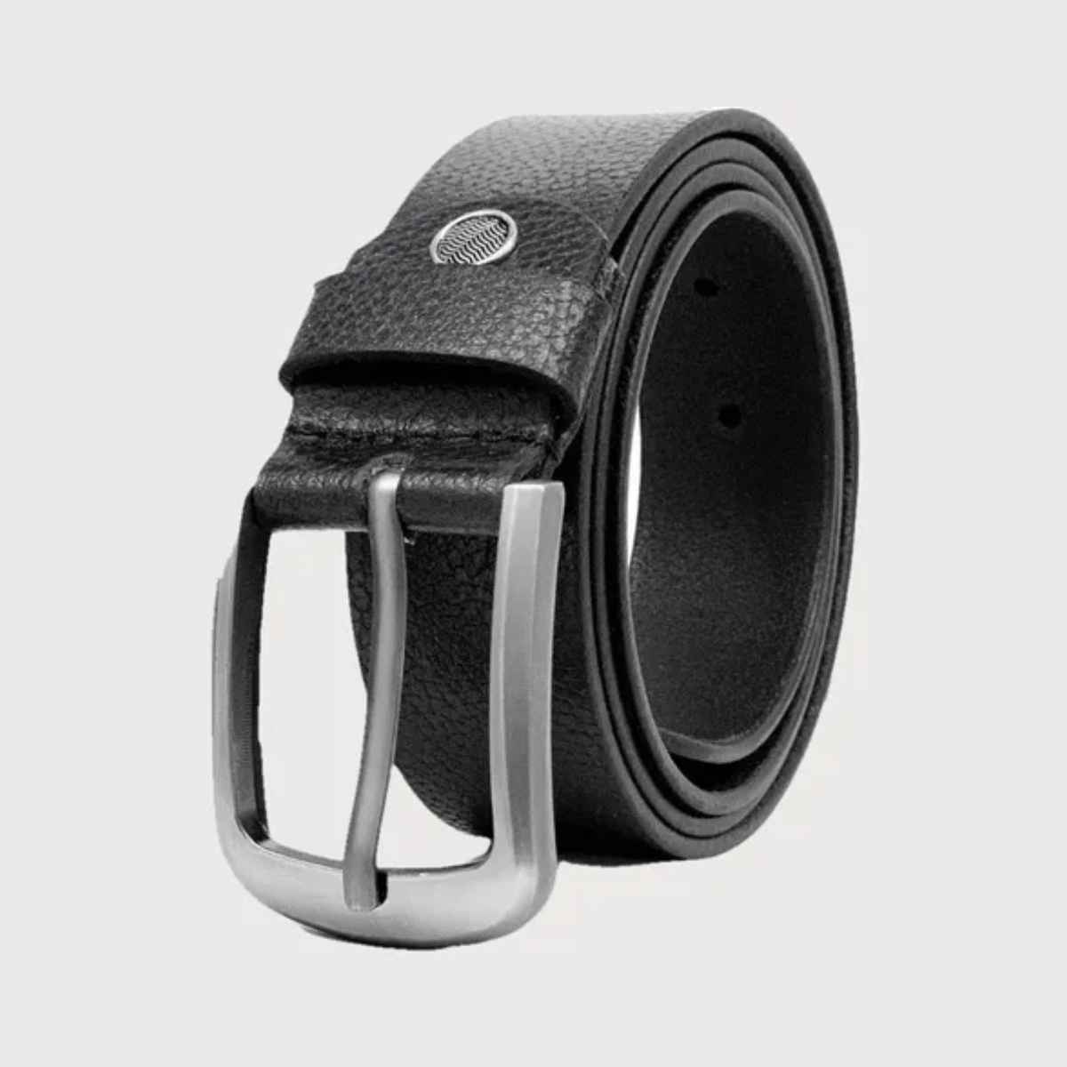 Kaezri Genuine Leather Black Patterned Belt for Men | Lckata - 40