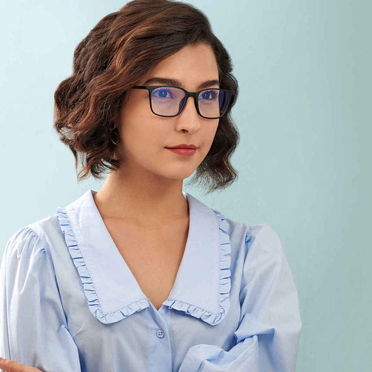 Lenskart Blu Unisex Solid Plastic Computer Glasses | Classic Black - M