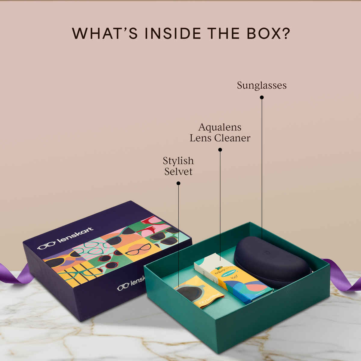 Lenskart Gift Box- (Sunglasses,Lens Cleaner, Cleaning Cloth, Carry Pouch)