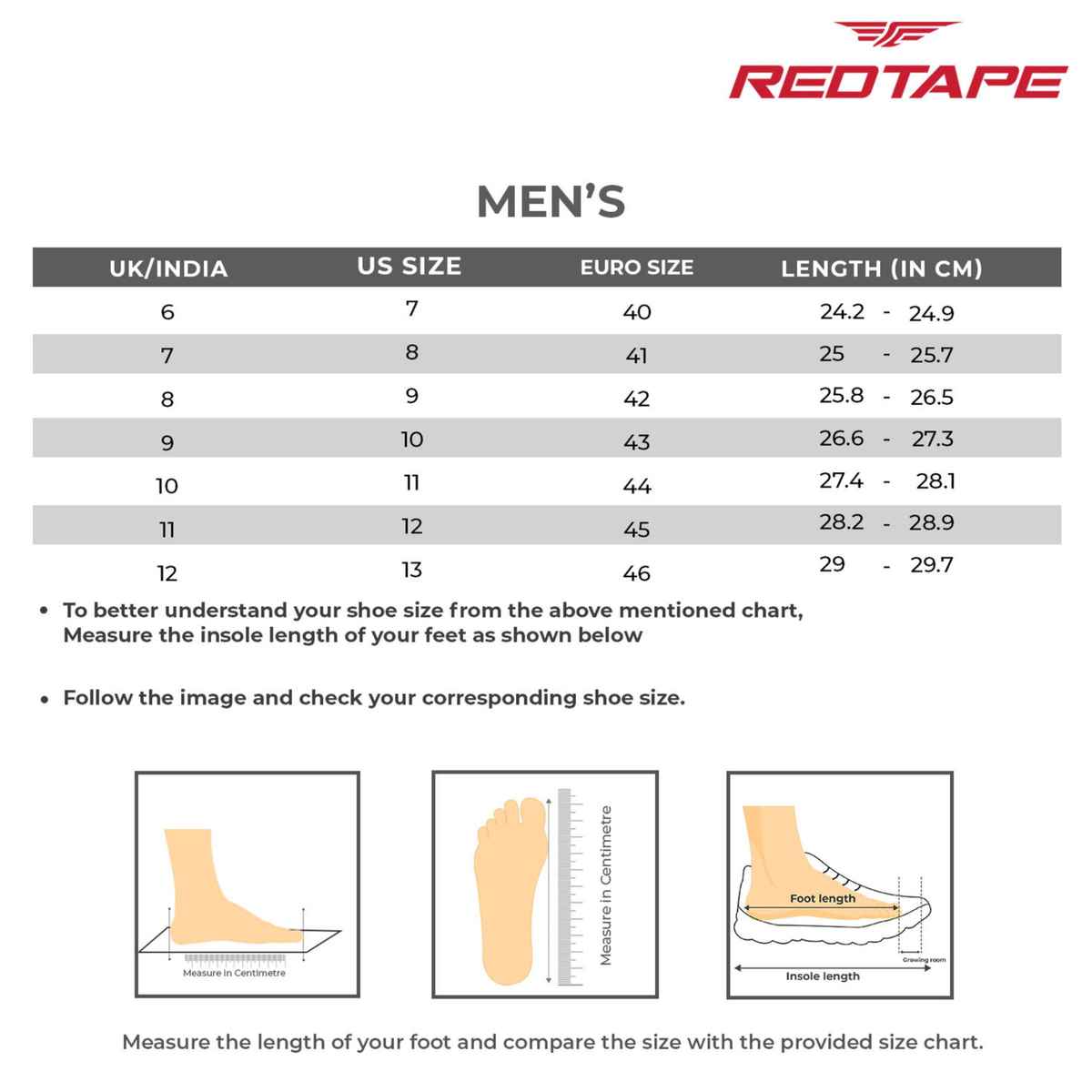 Red Tape Men's Sneakers | RSL0182M | White and Black - UK 6