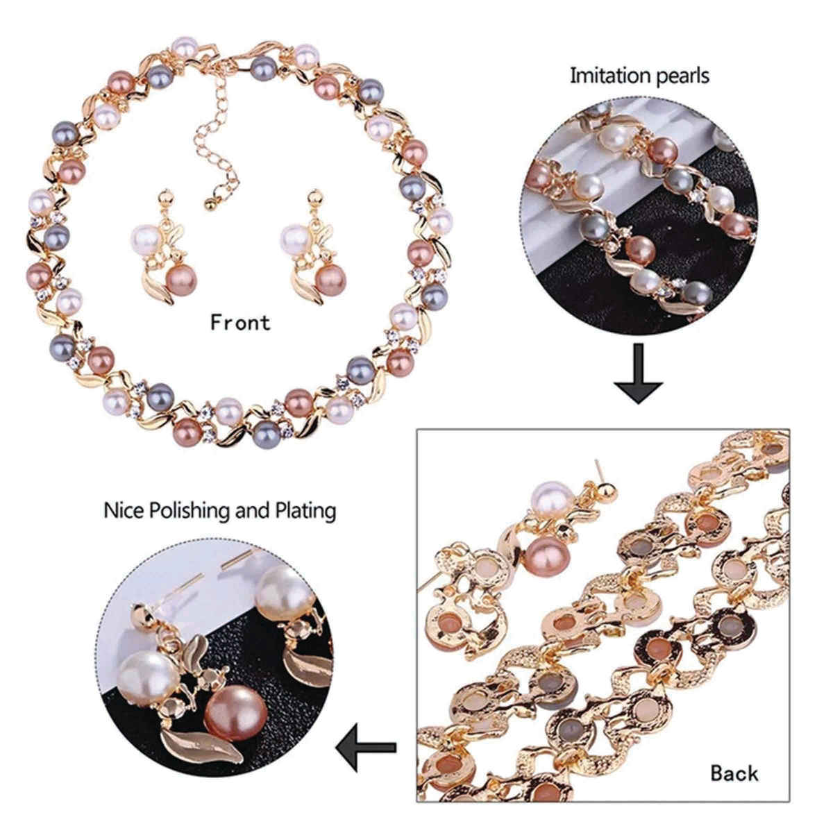 Shining Diva Fashion Latest Pearl Design Necklace Jewellery Set for Women | 11866s