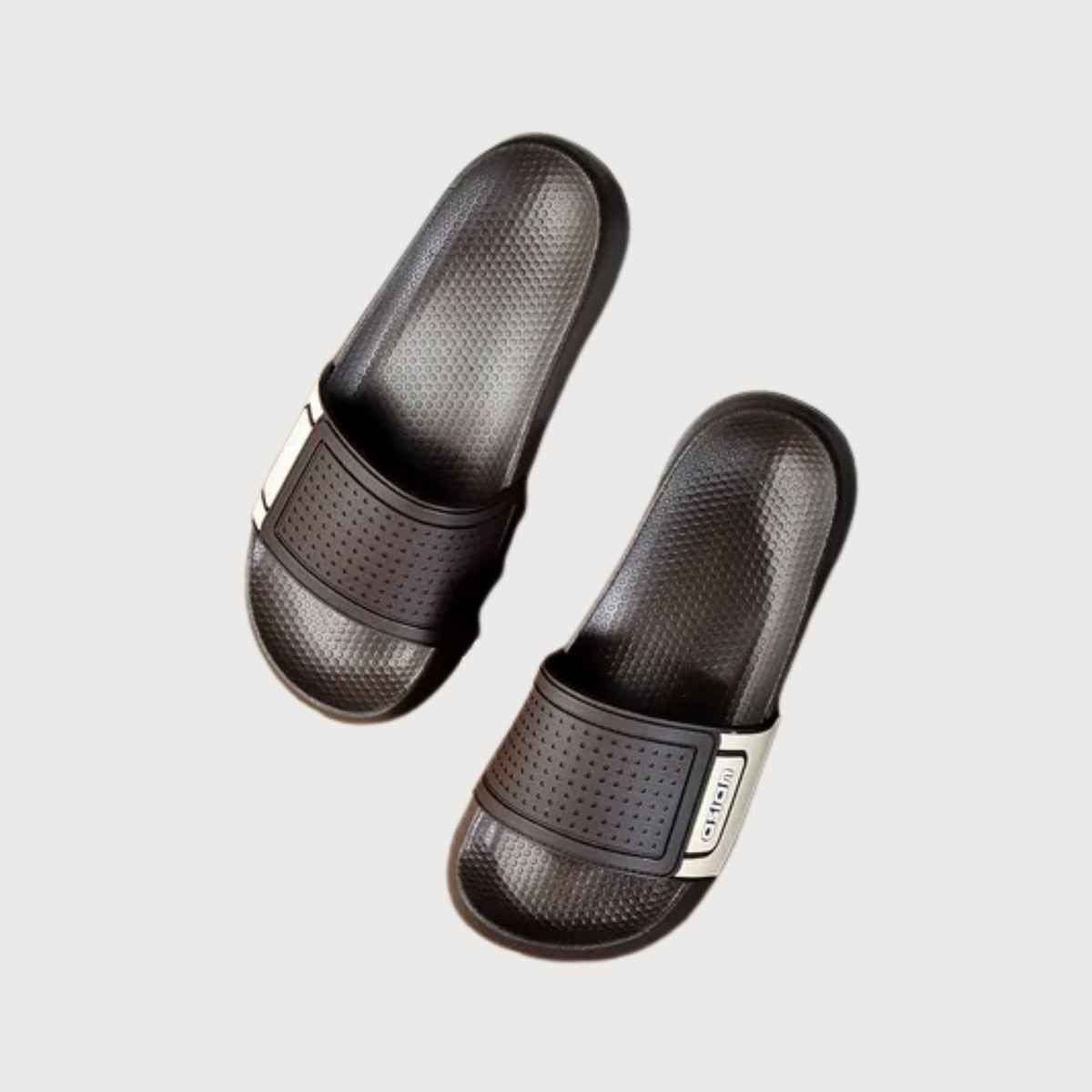 Asian Men's Slides | Slider-33 | Brown and Beige - UK 9