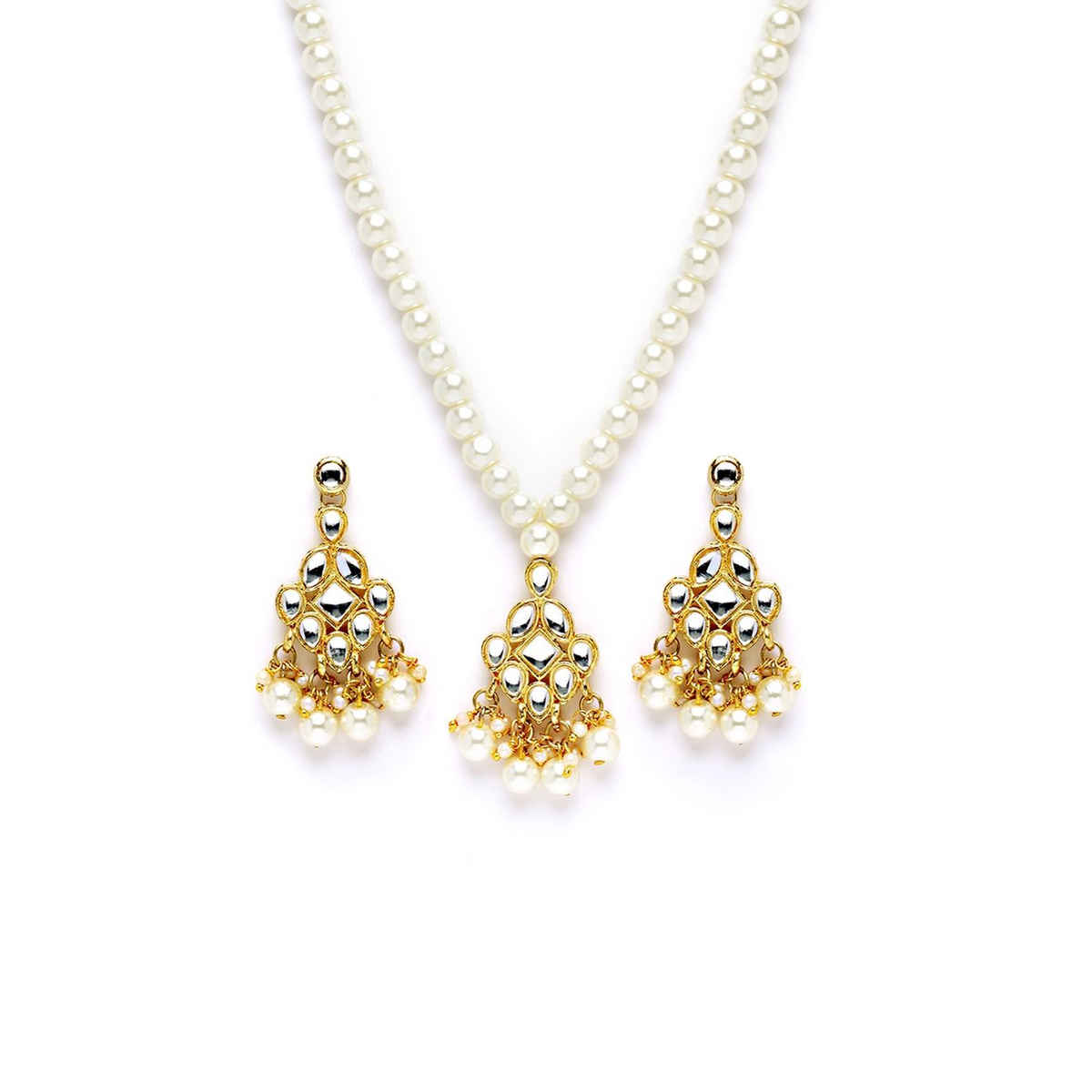 Karatcart Women's Jewellery Set White and Gold | 11015478